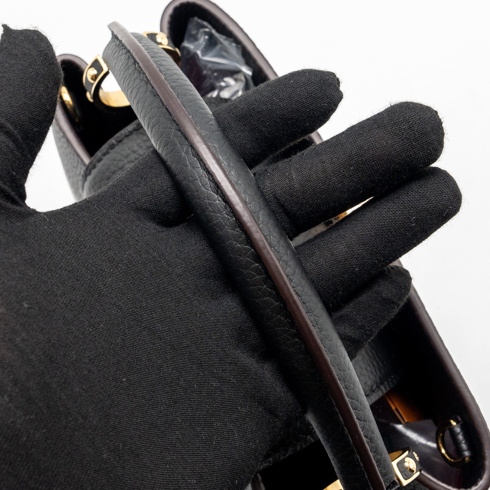 LOUIS VUITTON CAPUCINES BB CALFSKIN BLACK GHW