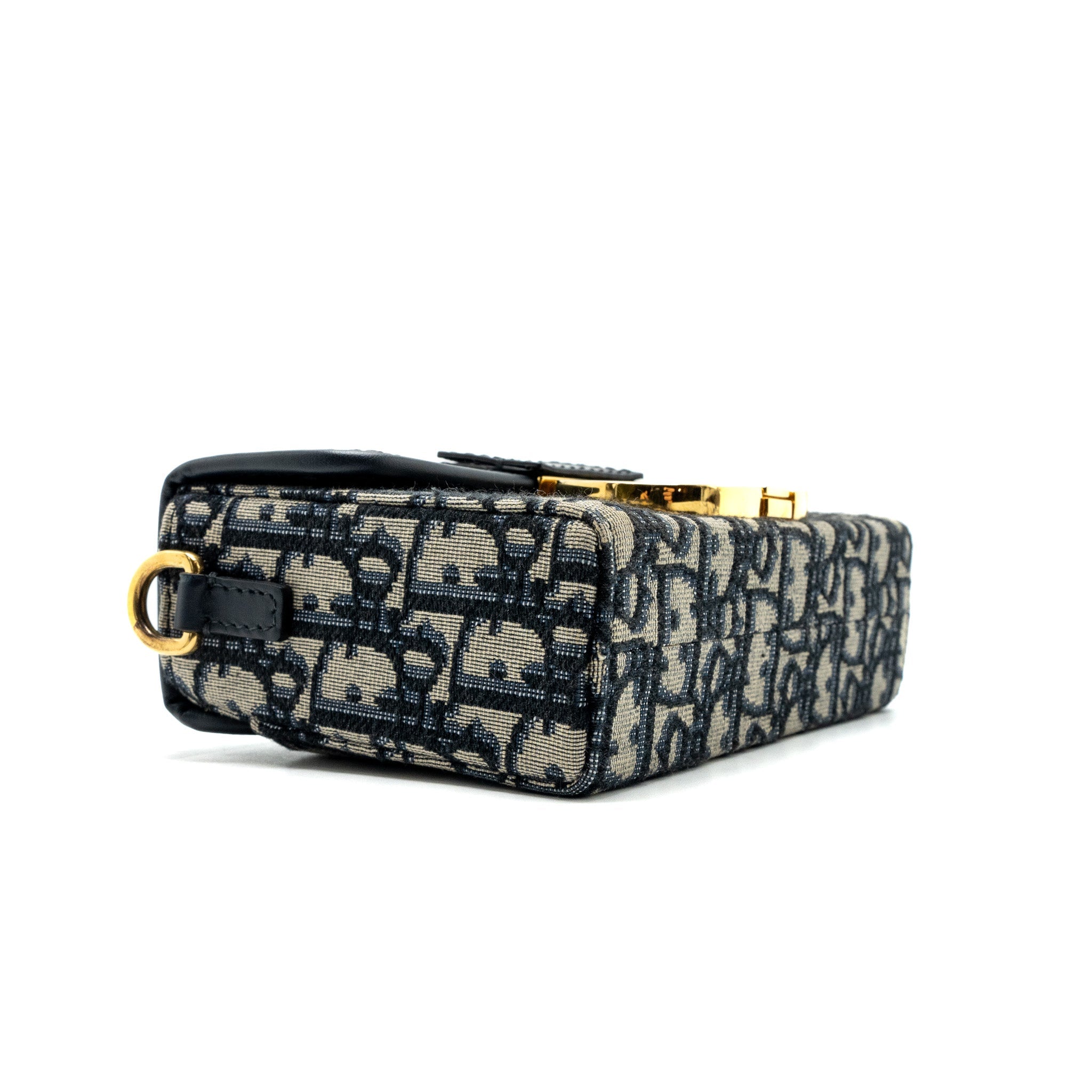 DIOR MINI 30 MONTAIGNE BOX BAG CANVAS / CALFSKIN BLUE OBLIQUE JACQUARD GHW