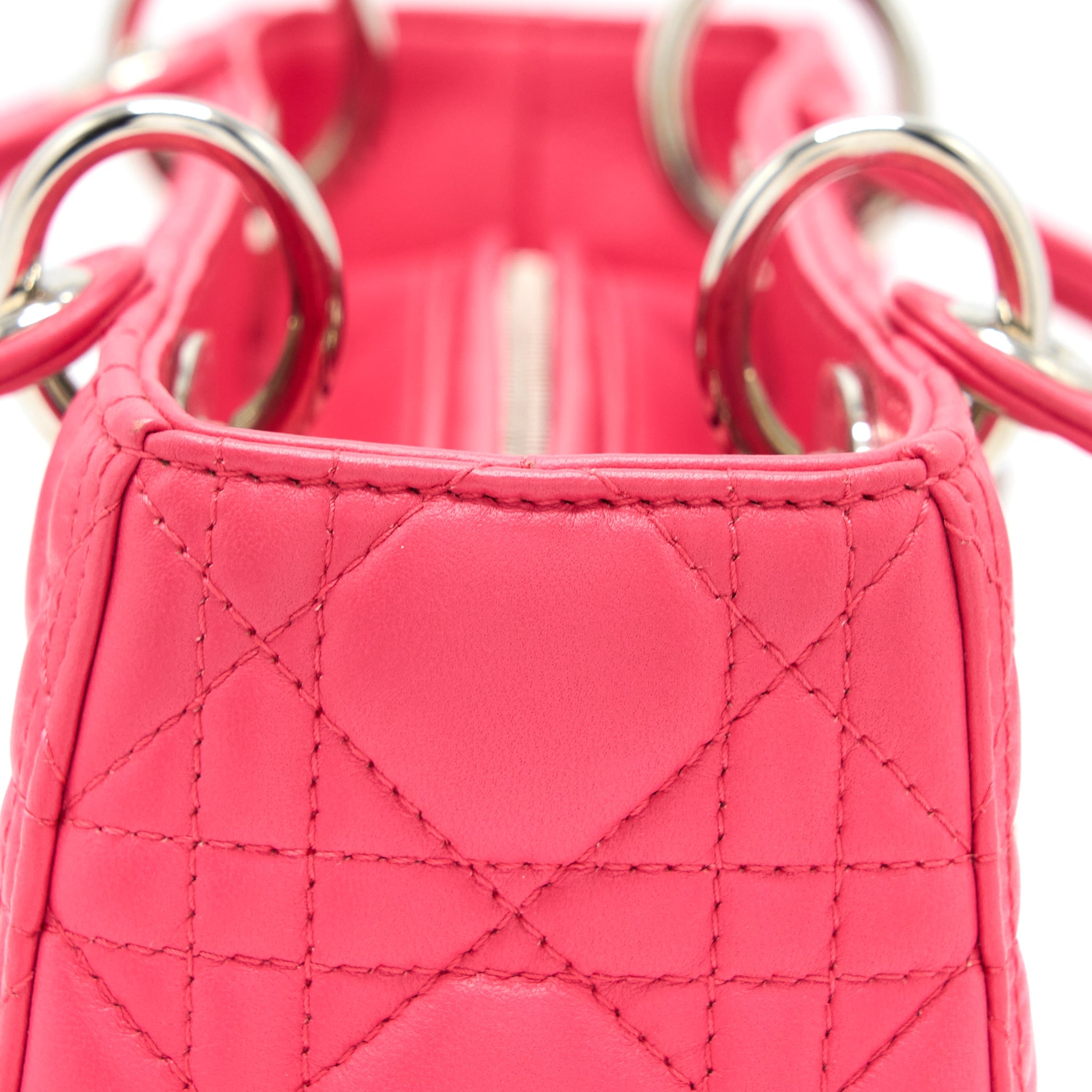 DIOR MEDIUM LADY DIOR LAMBSKIN PINK SHW