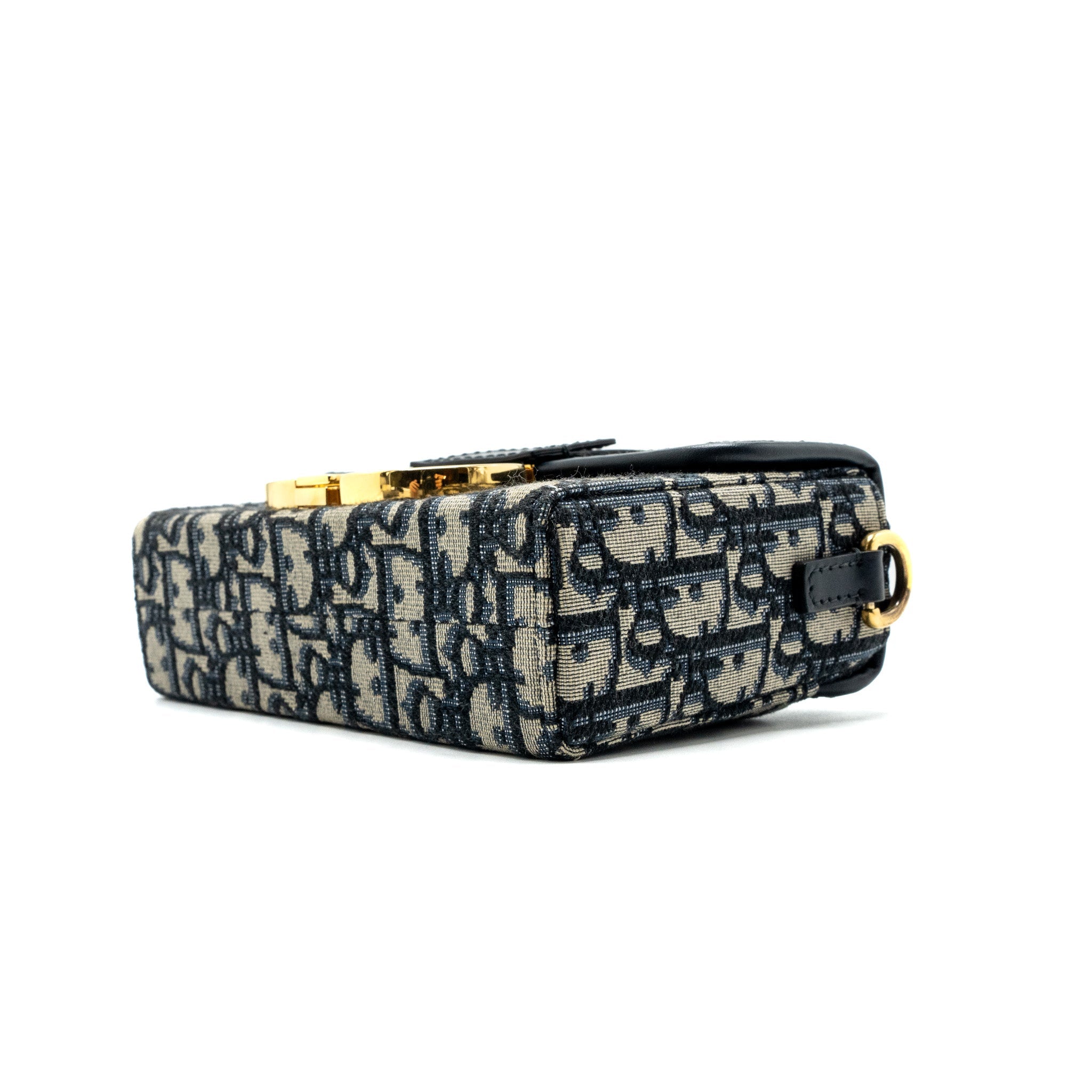 DIOR MINI 30 MONTAIGNE BOX BAG CANVAS / CALFSKIN BLUE OBLIQUE JACQUARD GHW