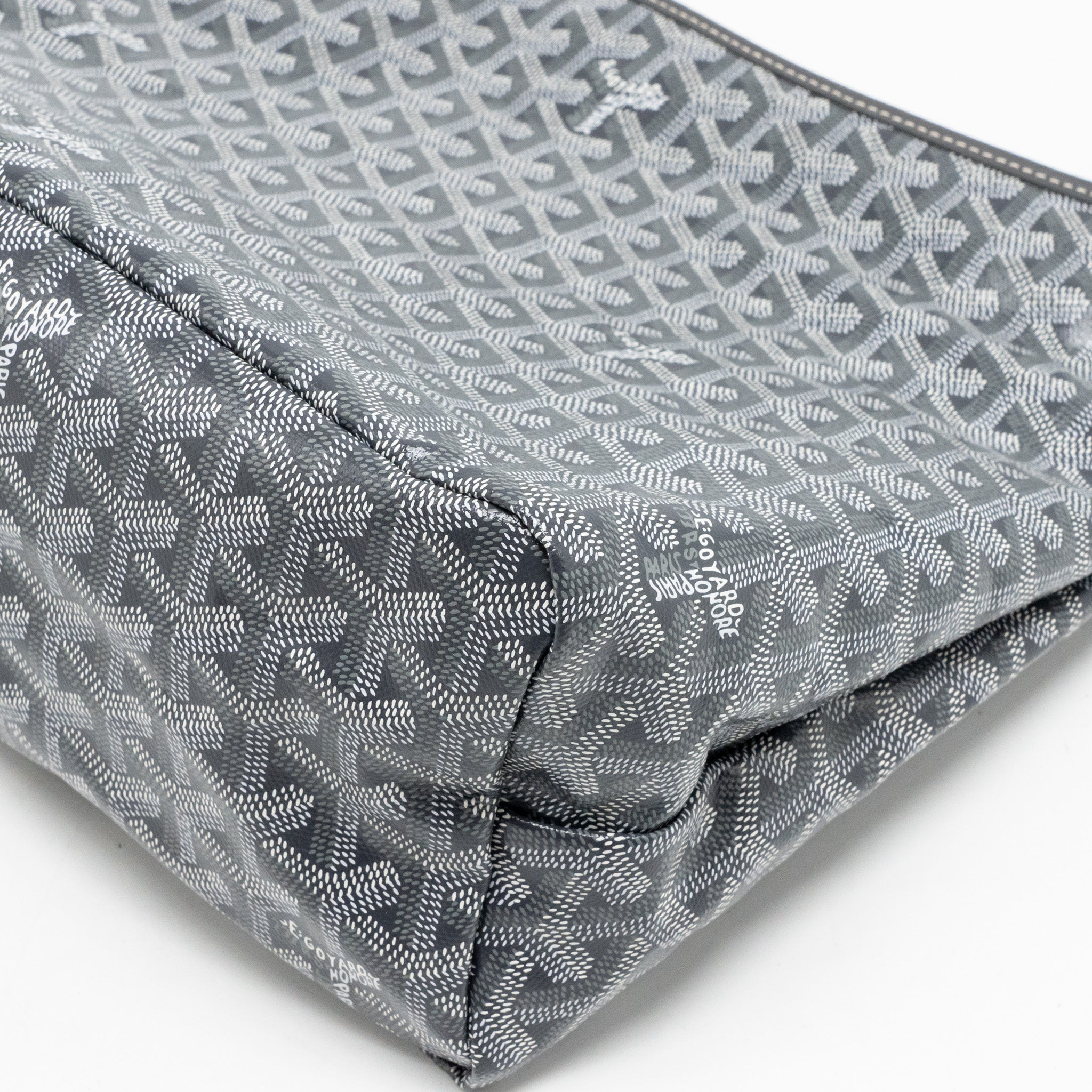 GOYARD BOHEME HOBO PM BAG GOYARDINE CANVAS/CALFSKIN GRIS SHW