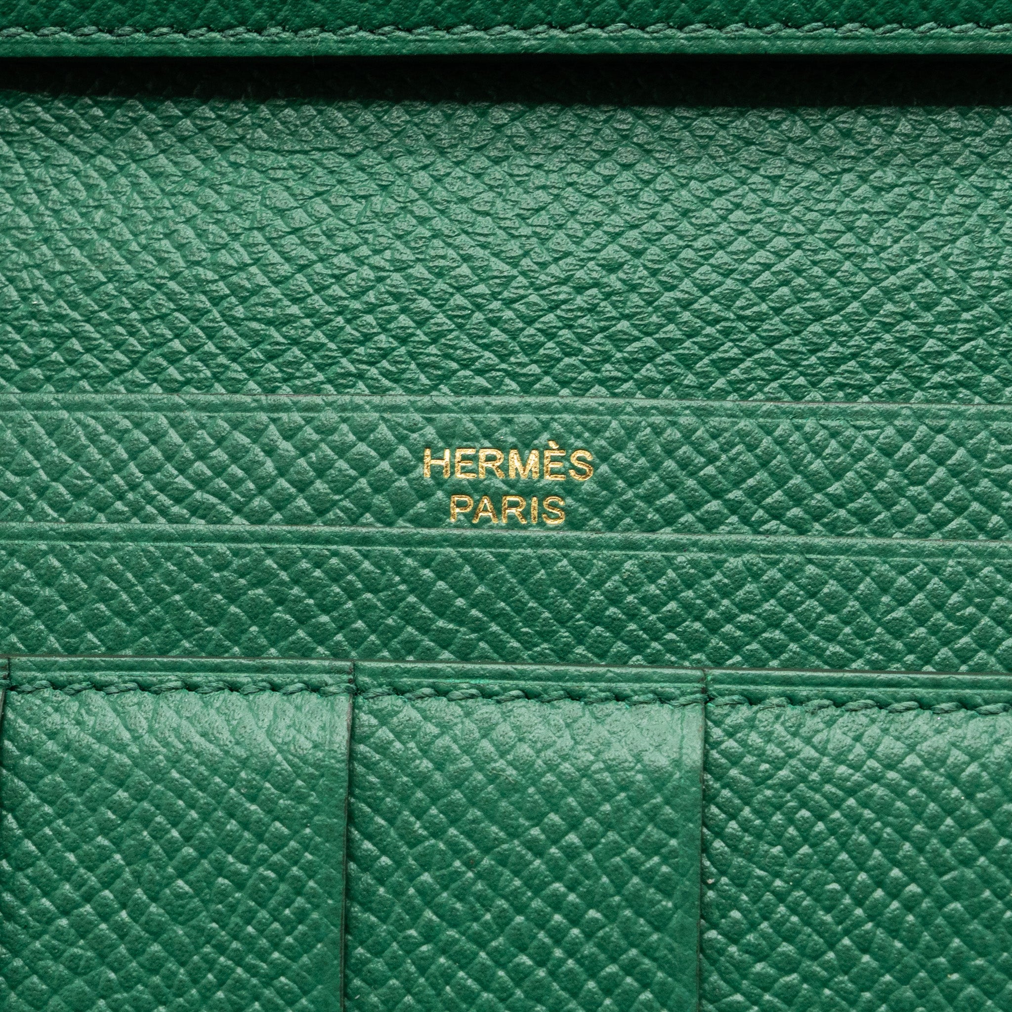 HERMES BEARN LONG WALLET EPSOM U4 VERT VERTIGO GHW