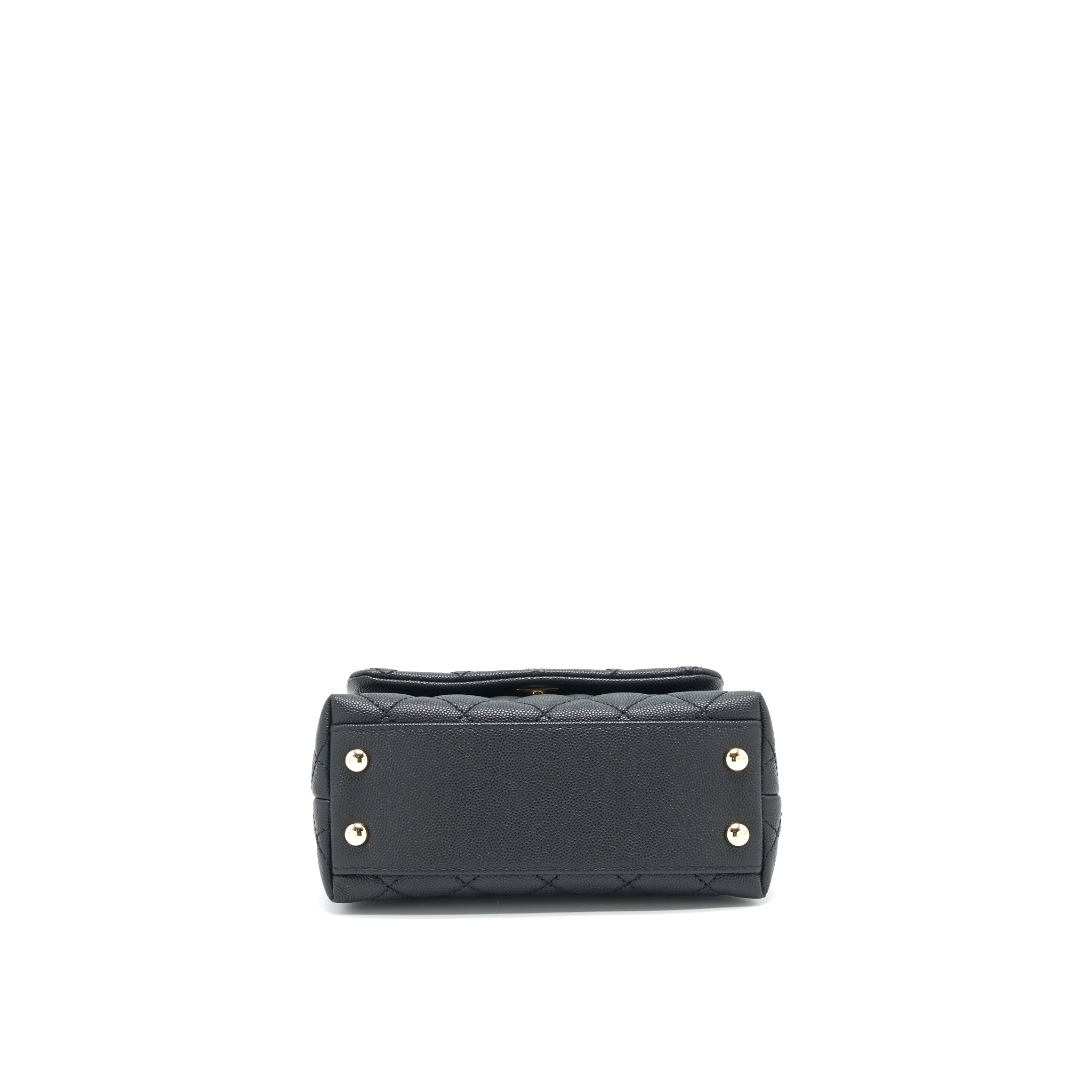 CHANEL COCO HANDLE EXTRA MINI BLACK EMBOSSED HANDLE LGHW