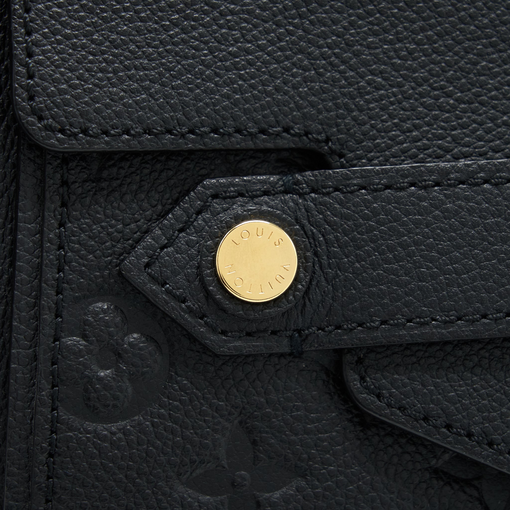 LOUIS VUITTON BLACK MONOGRAM EMPREINTE TROCADERO HANDBAG GHW