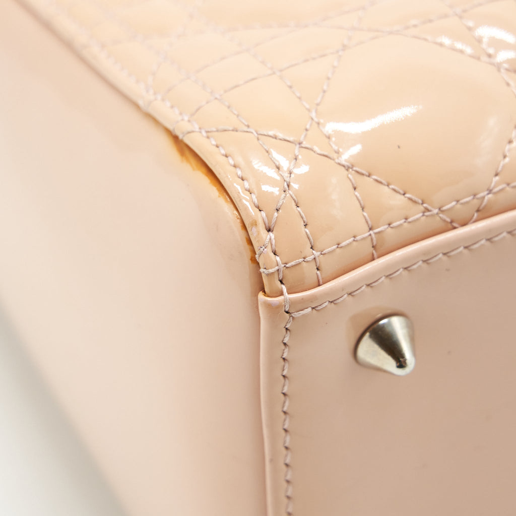 DIOR MEDIUM LADY DIOR BAG PATENT LIGHT PINK SHW