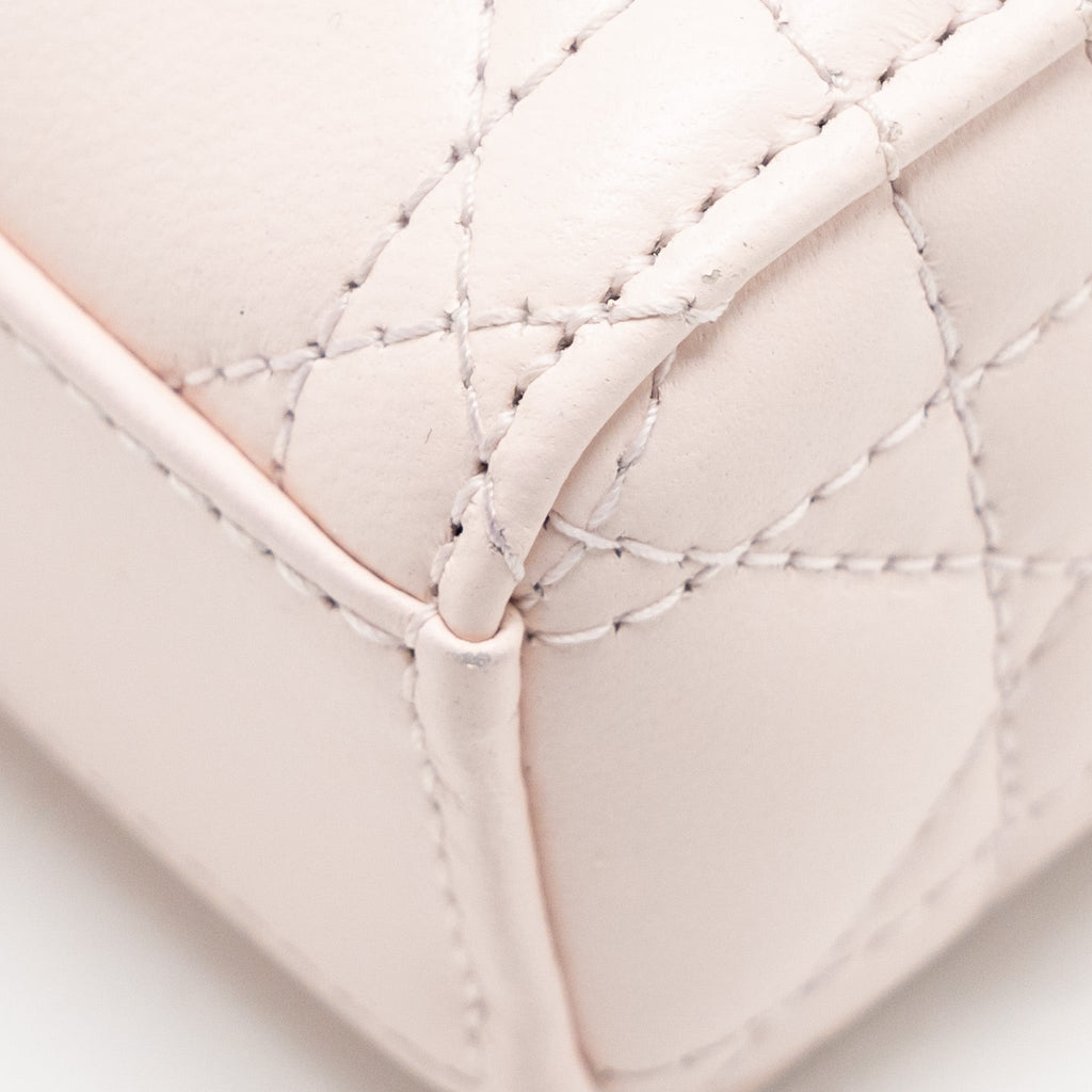 DIOR SMALL LADY D-JOY BAG CANNAGE LAMBSKIN POWDER PINK LGHW