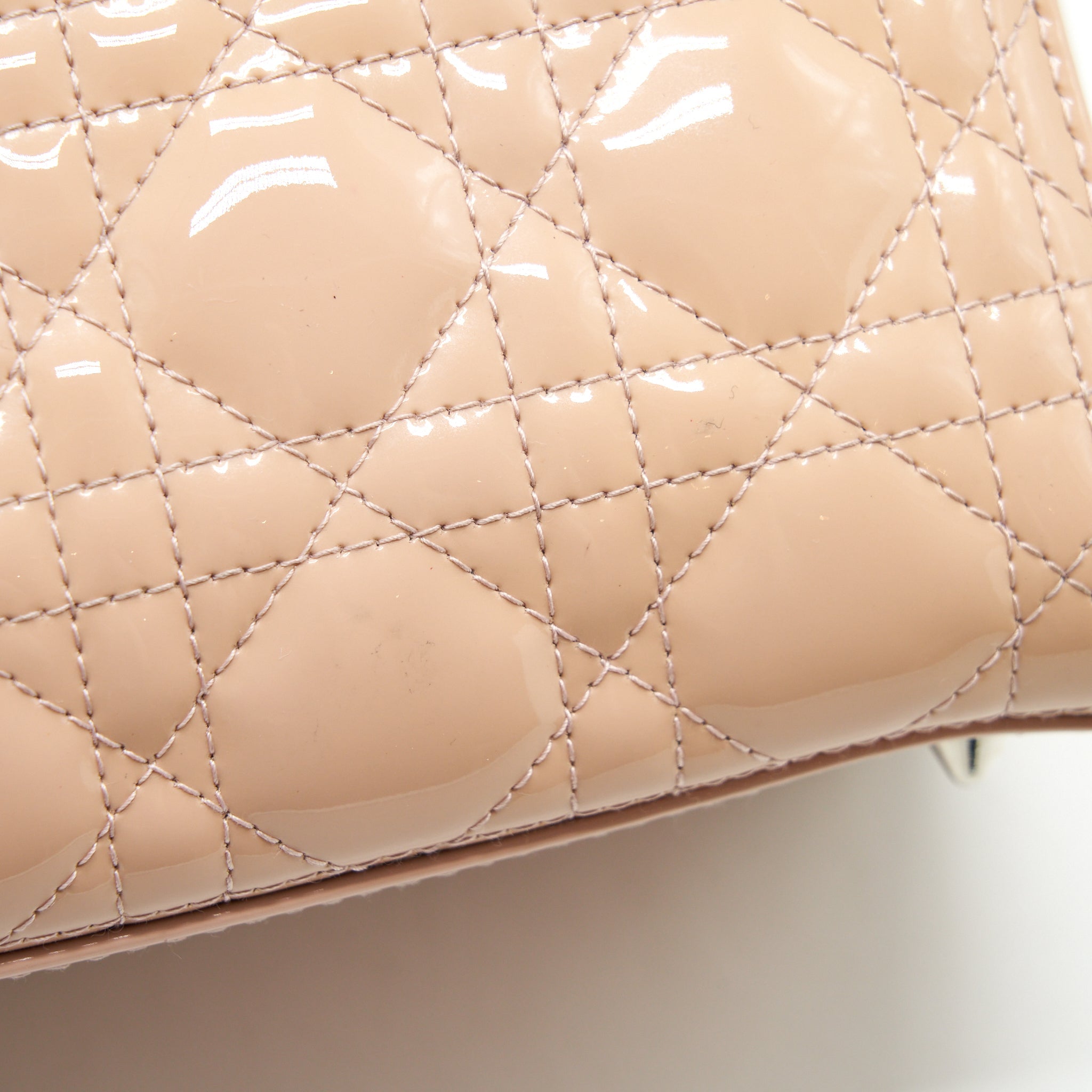 DIOR MEDIUM LADY DIOR BAG PATENT LIGHT PINK SHW