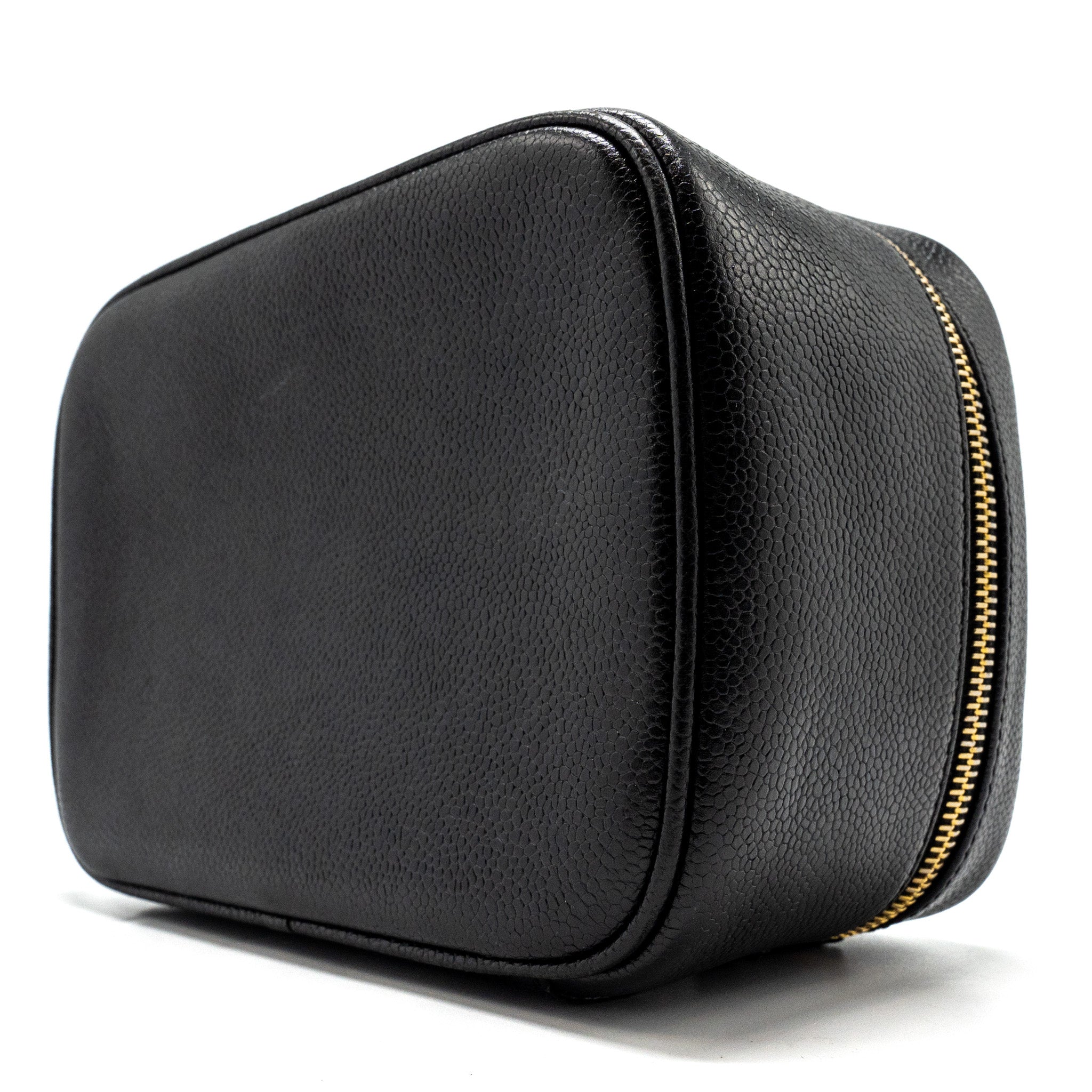 CHANEL VINTAGE VANITY CASE CAVIAR BLACK GHW