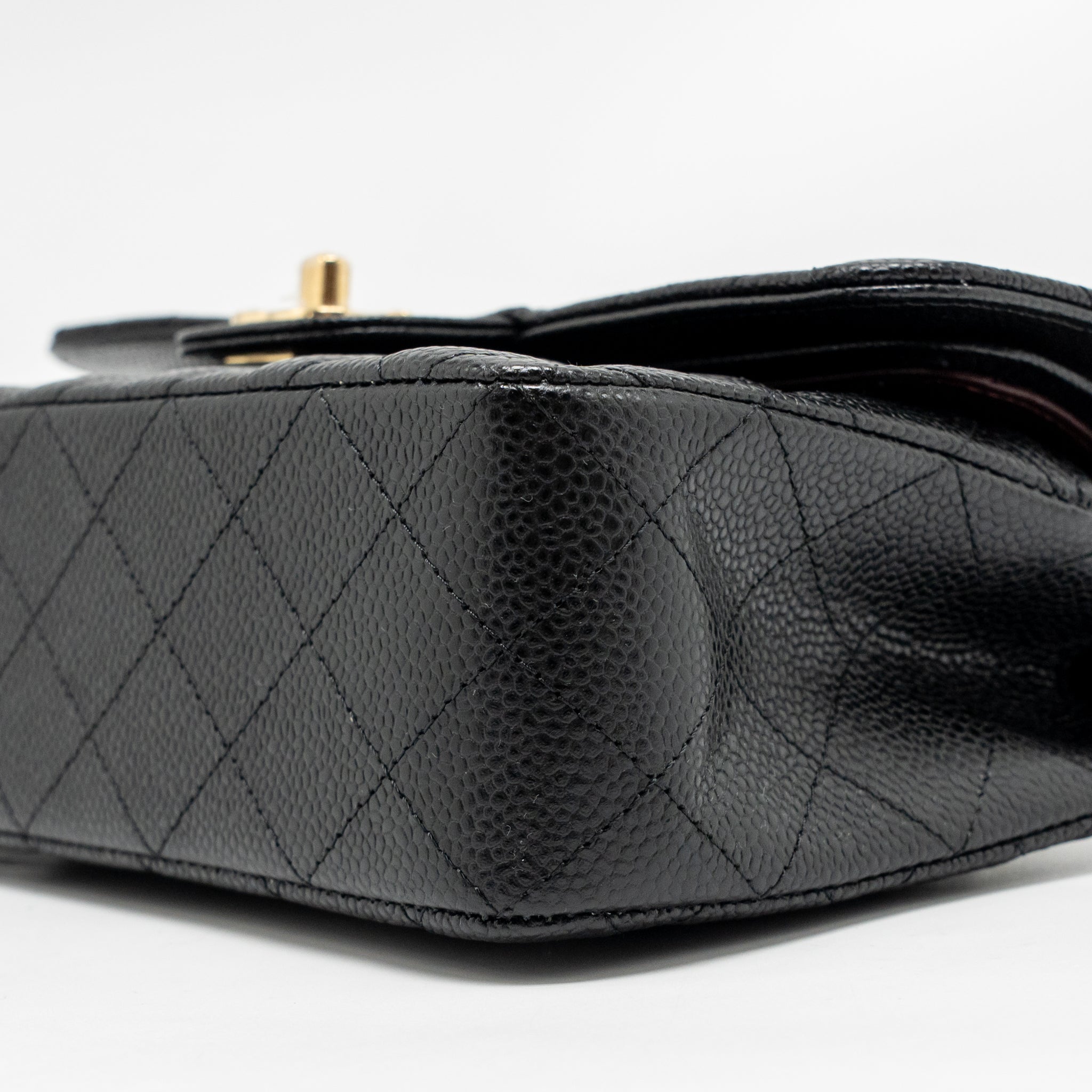 CHANEL SMALL CLASSIC DOUBLE FLAP BAG CAVIAR BLACK GHW (MICROCHIP)