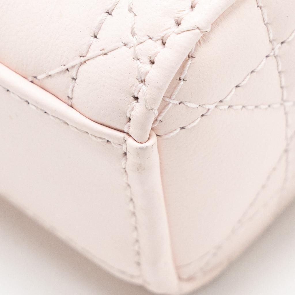 DIOR SMALL LADY D-JOY BAG CANNAGE LAMBSKIN POWDER PINK LGHW