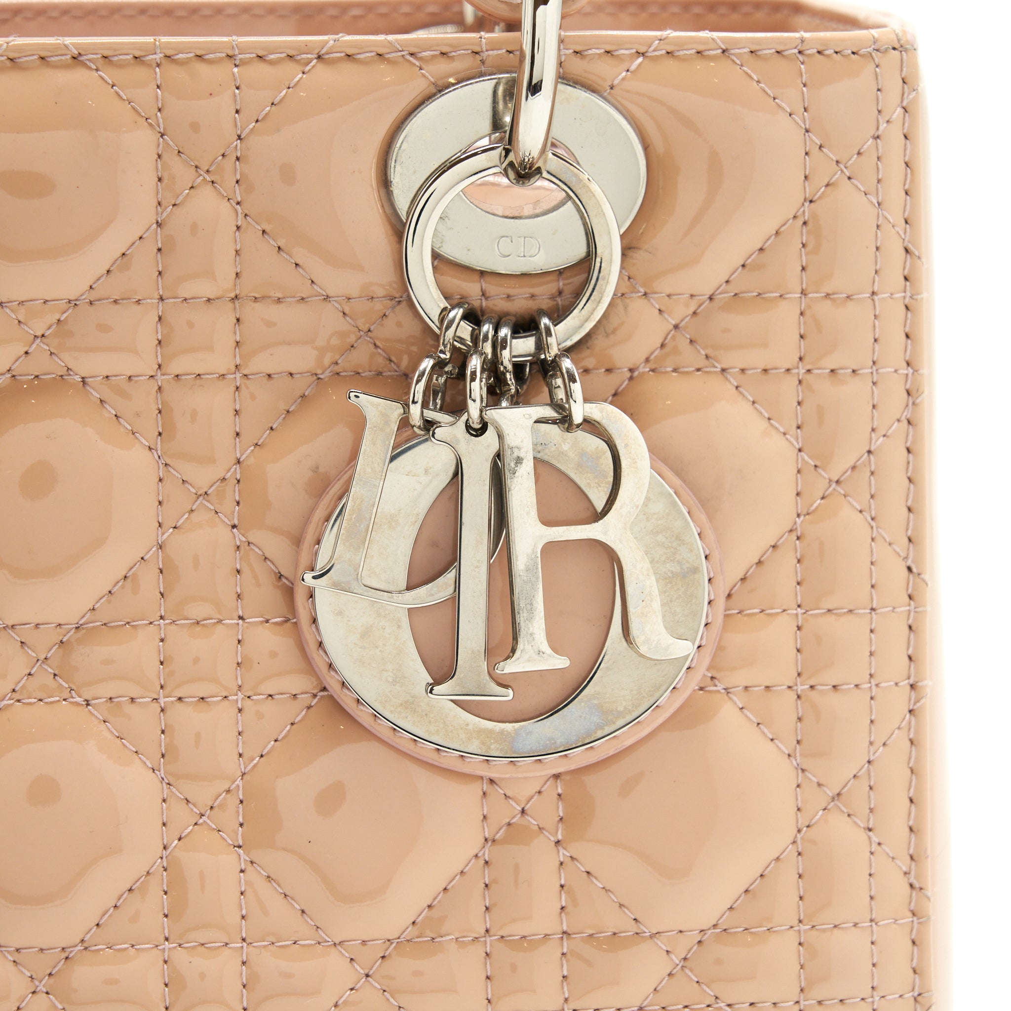 DIOR MEDIUM LADY DIOR BAG PATENT LIGHT PINK SHW