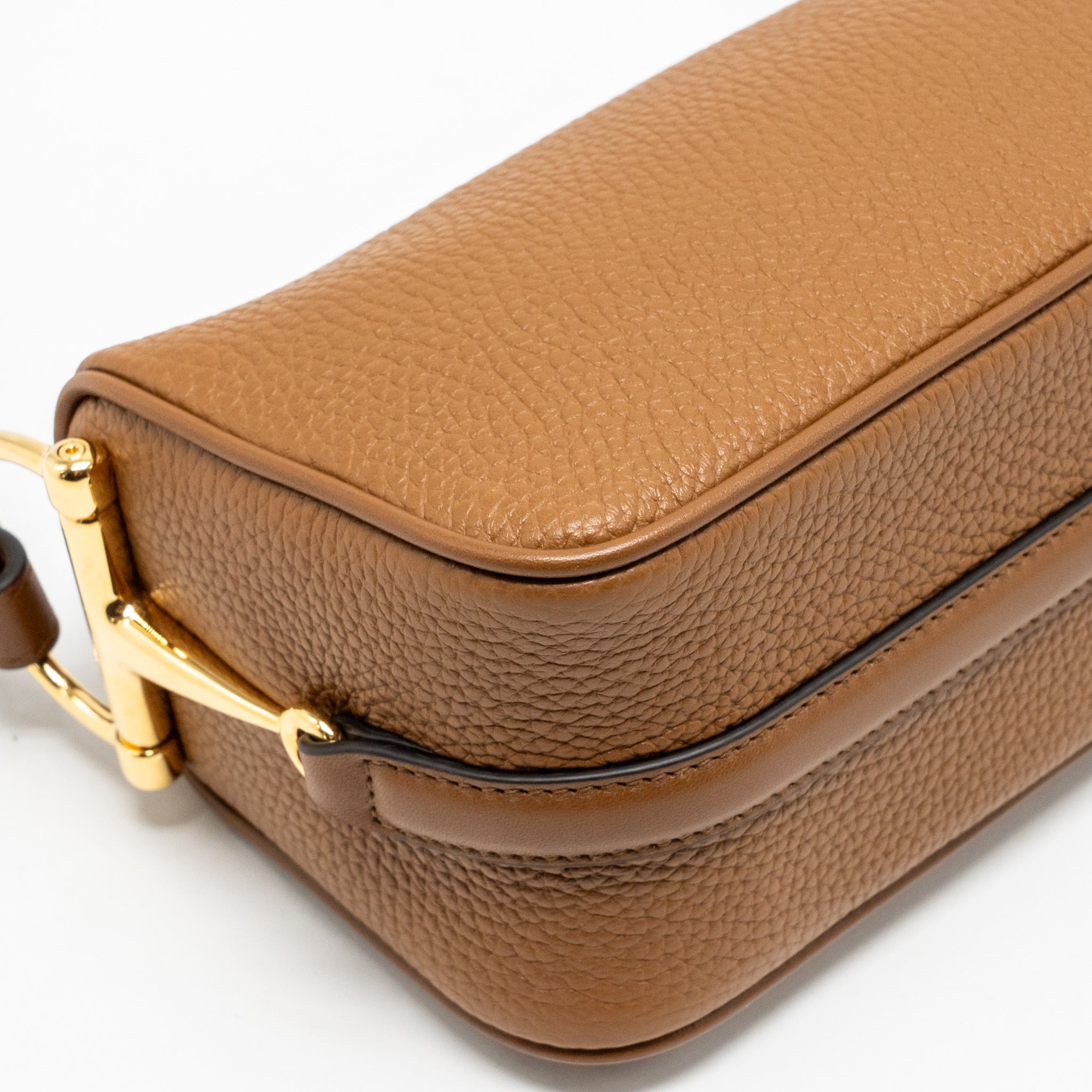 GUCCI HALF HORSEBIT MINI BAG CALFSKIN BROWN GHW