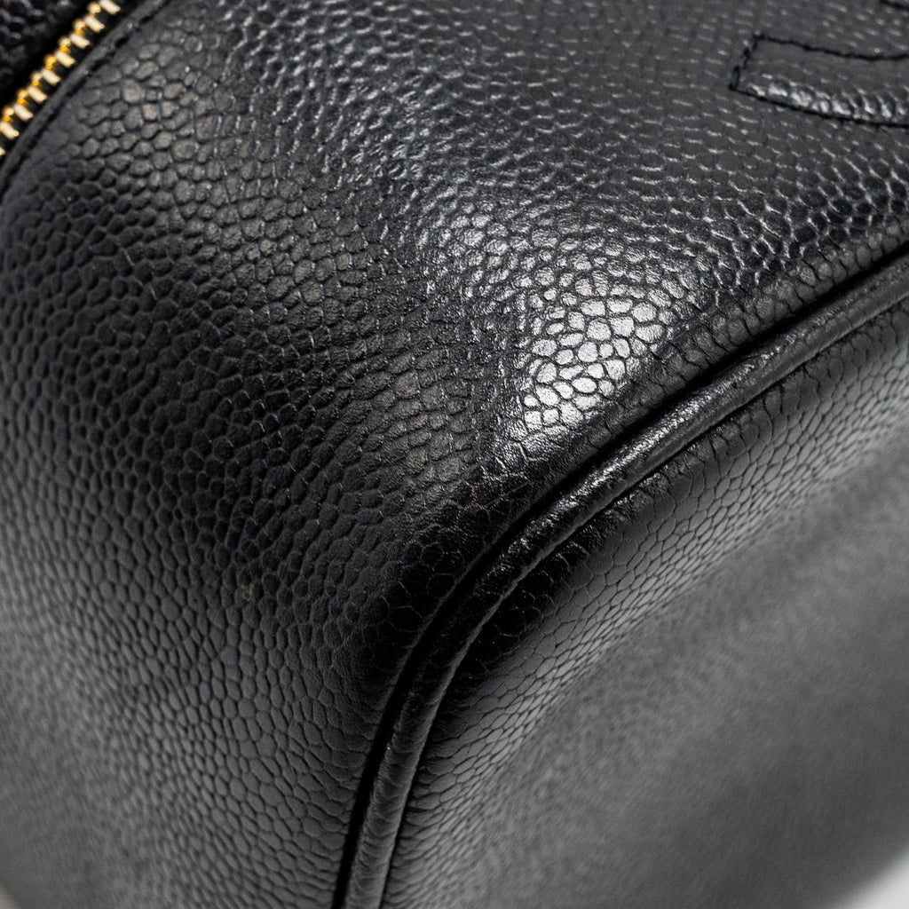CHANEL VINTAGE VANITY CASE CAVIAR BLACK GHW