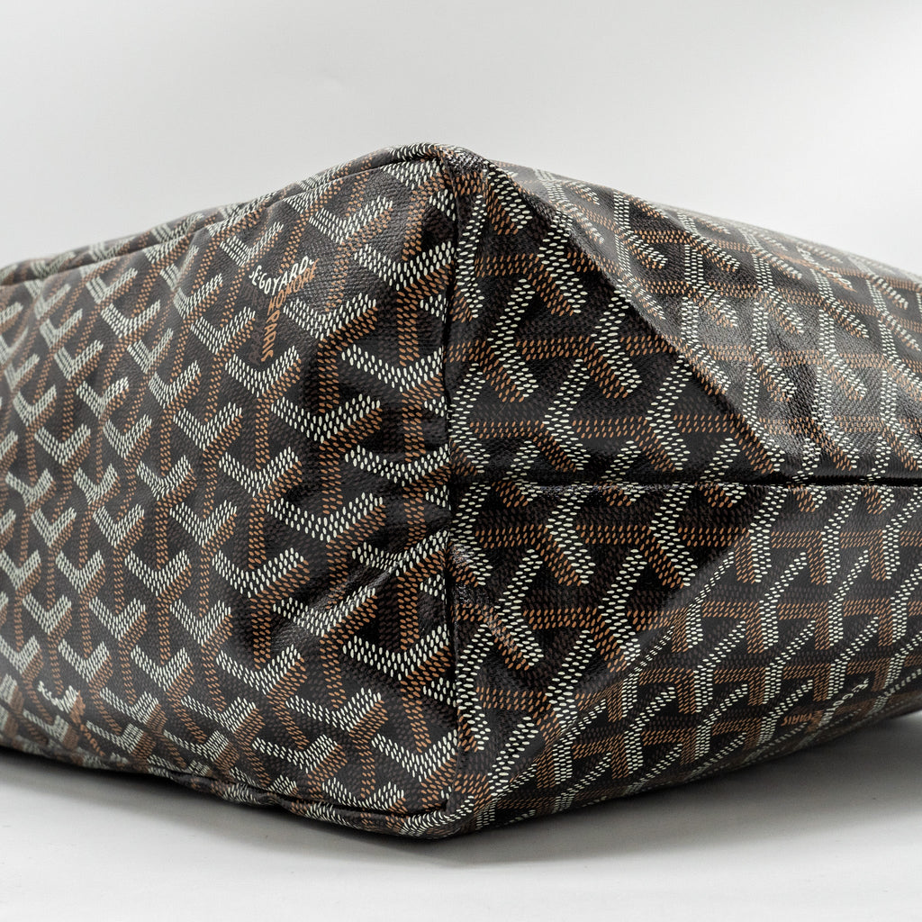 GOYARD SAINT LOUIS TOTE PM GOYARDLINE CANVAS / CALFSKIN BLACK SHW