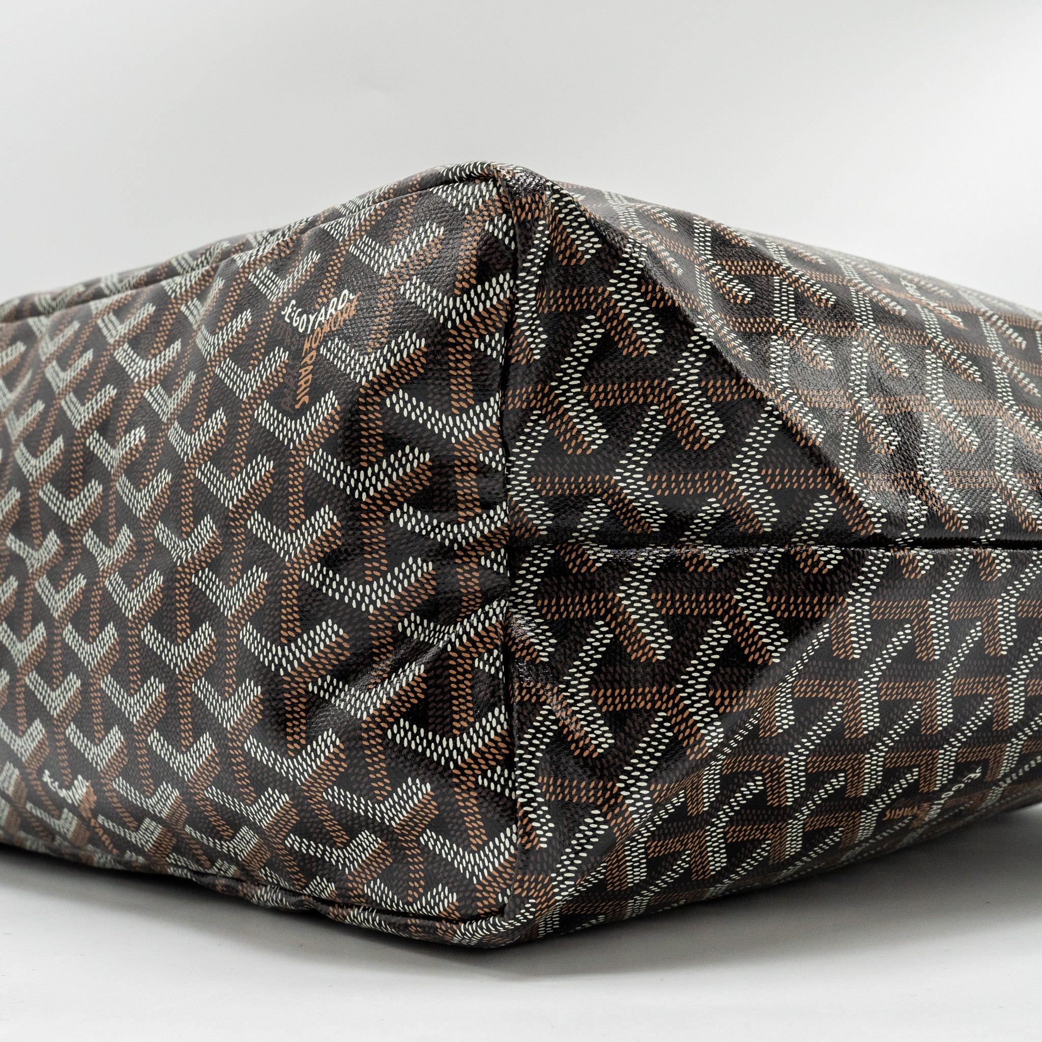GOYARD SAINT LOUIS TOTE PM GOYARDLINE CANVAS / CALFSKIN BLACK SHW