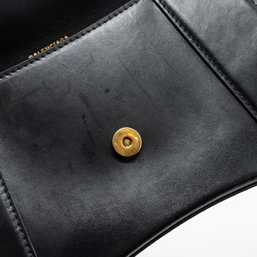 BALENCIAGA SMALL HOURGLASS BAG CALFSKIN BLACK GHW