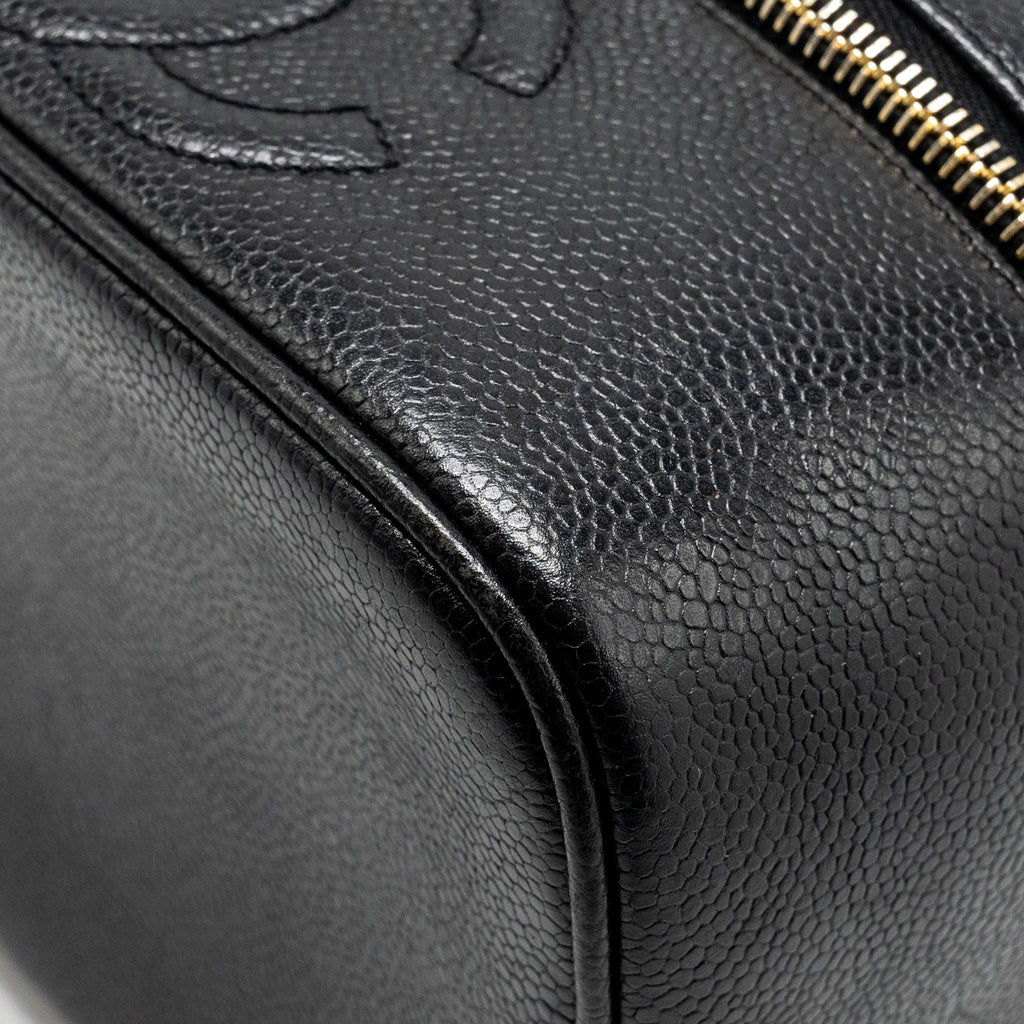 CHANEL VINTAGE VANITY CASE CAVIAR BLACK GHW
