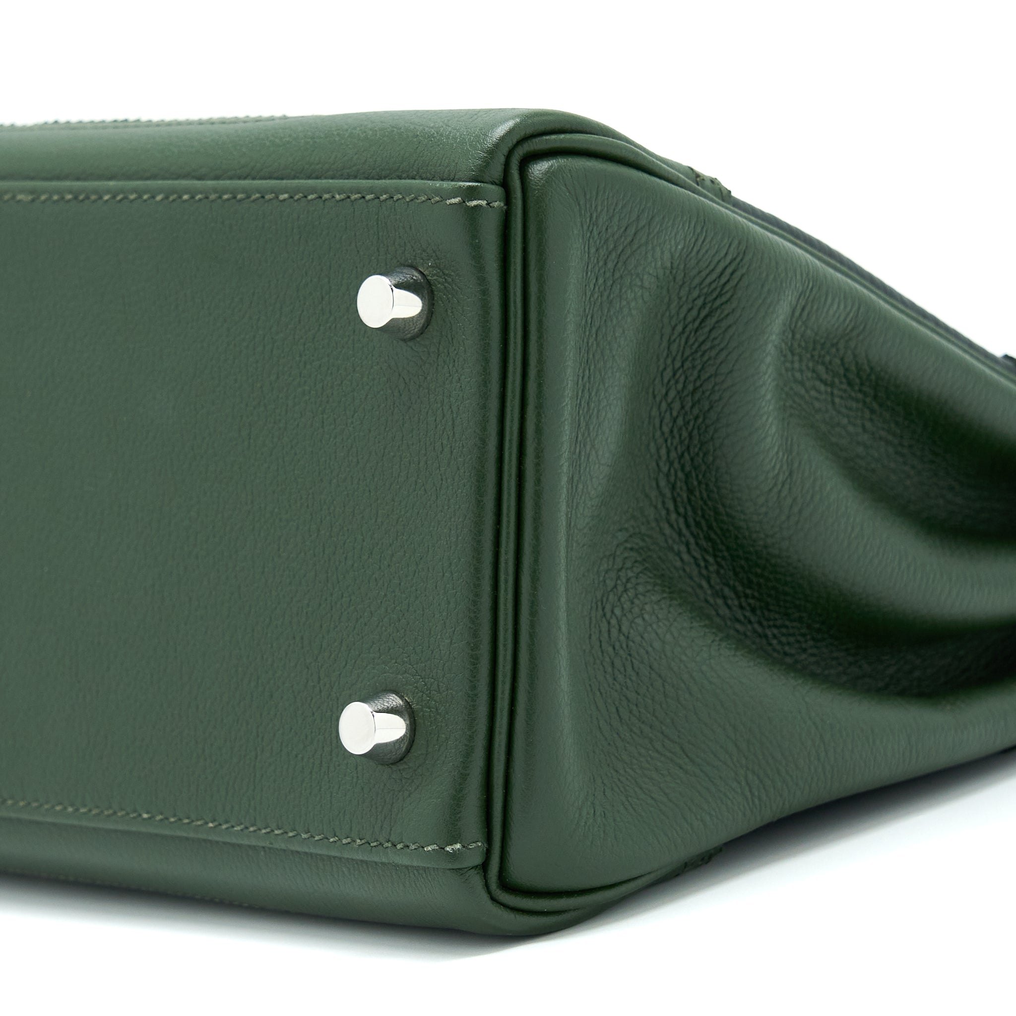 HERMES KELLY 32 GHILLIES CLEMENCE VERT FONCE/VERT ANGLAIS SHW