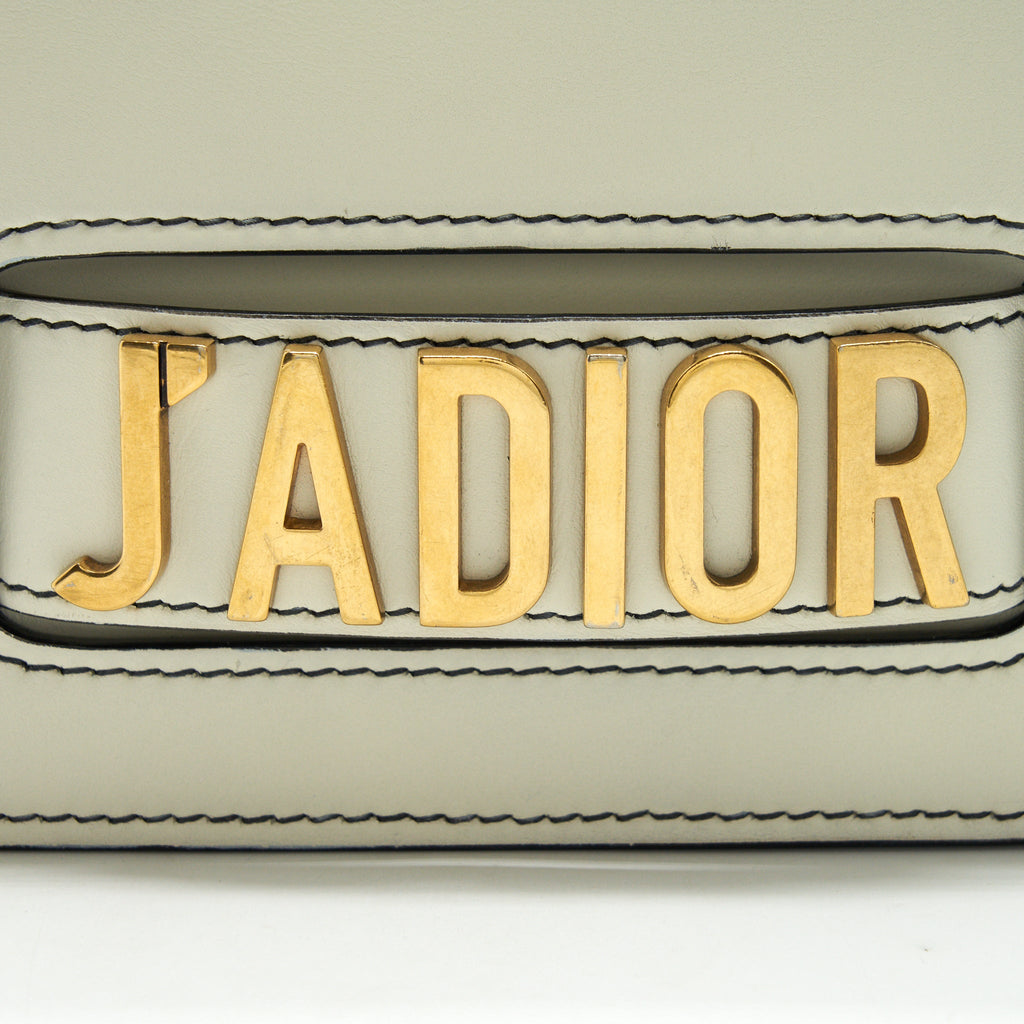 DIOR J'ADIOR FLAP BAG CHAIN BAG CLUTCH WHITE GHW