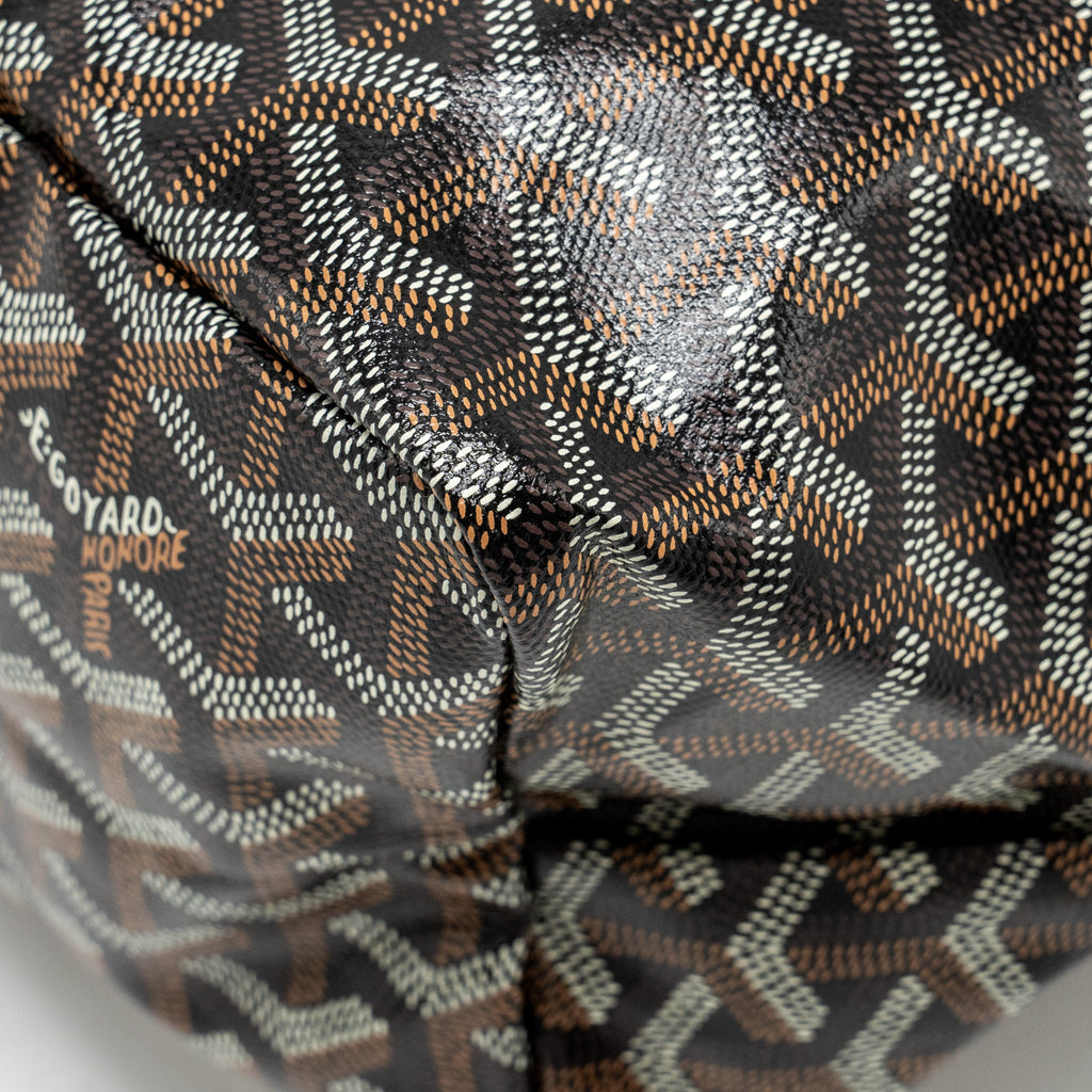 GOYARD SAINT LOUIS TOTE PM GOYARDLINE CANVAS / CALFSKIN BLACK SHW