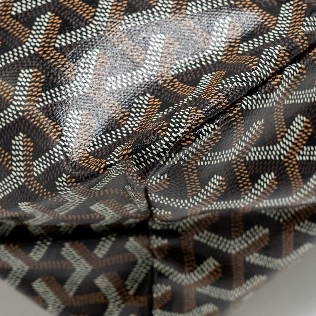 GOYARD SAINT LOUIS TOTE PM GOYARDLINE CANVAS / CALFSKIN BLACK SHW