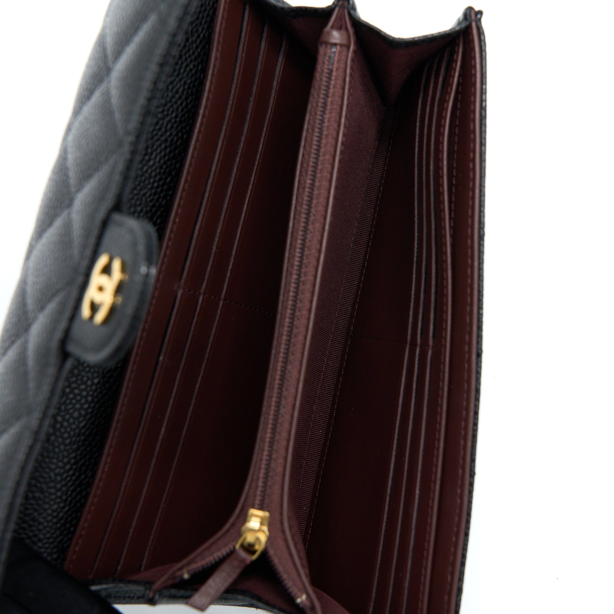 CHANEL CLASSIC FLAP LONG WALLET CAVIAR BLACK GHW