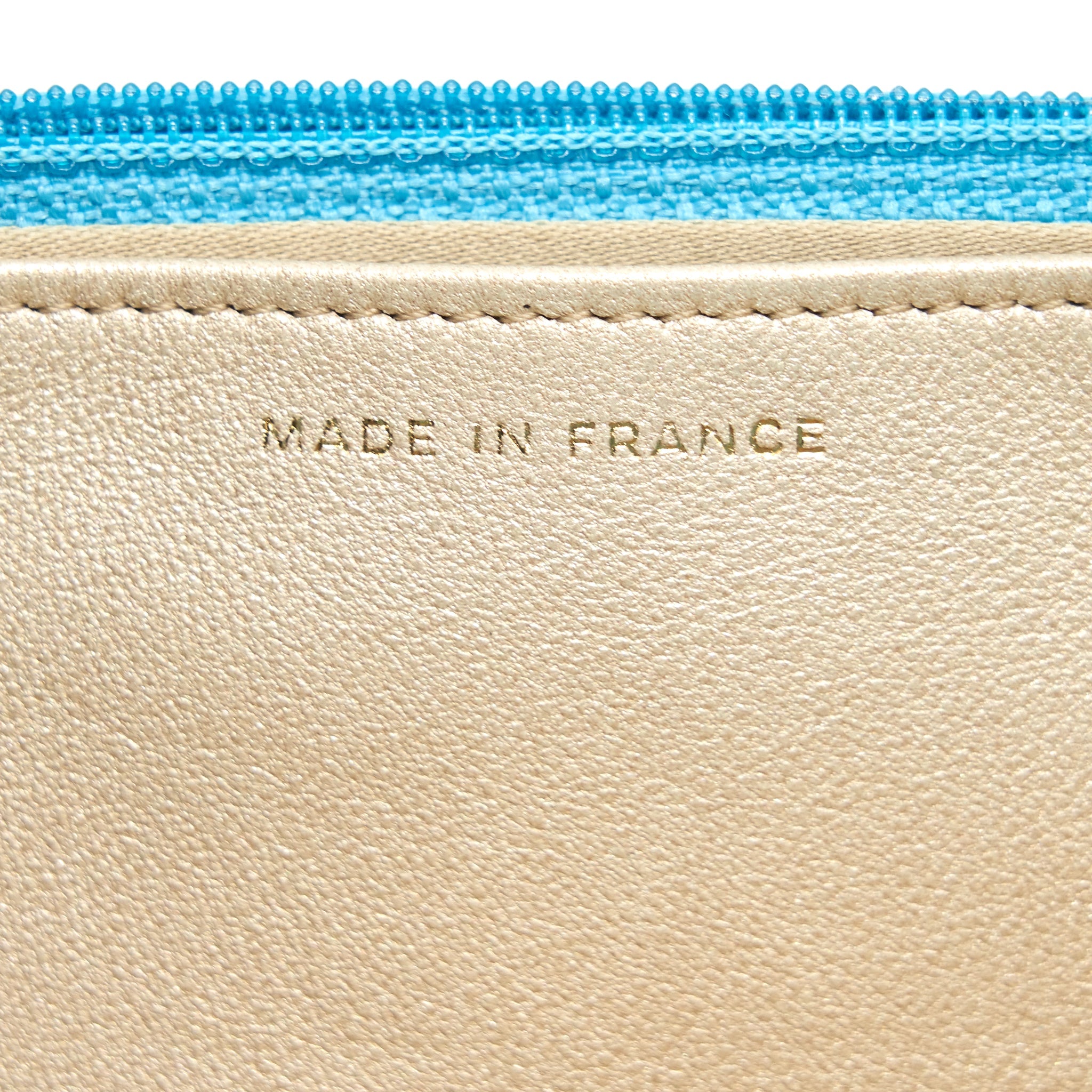 CHANEL CAMELIA WALLET ON CHAIN LAMBSKIN BLUE GHW