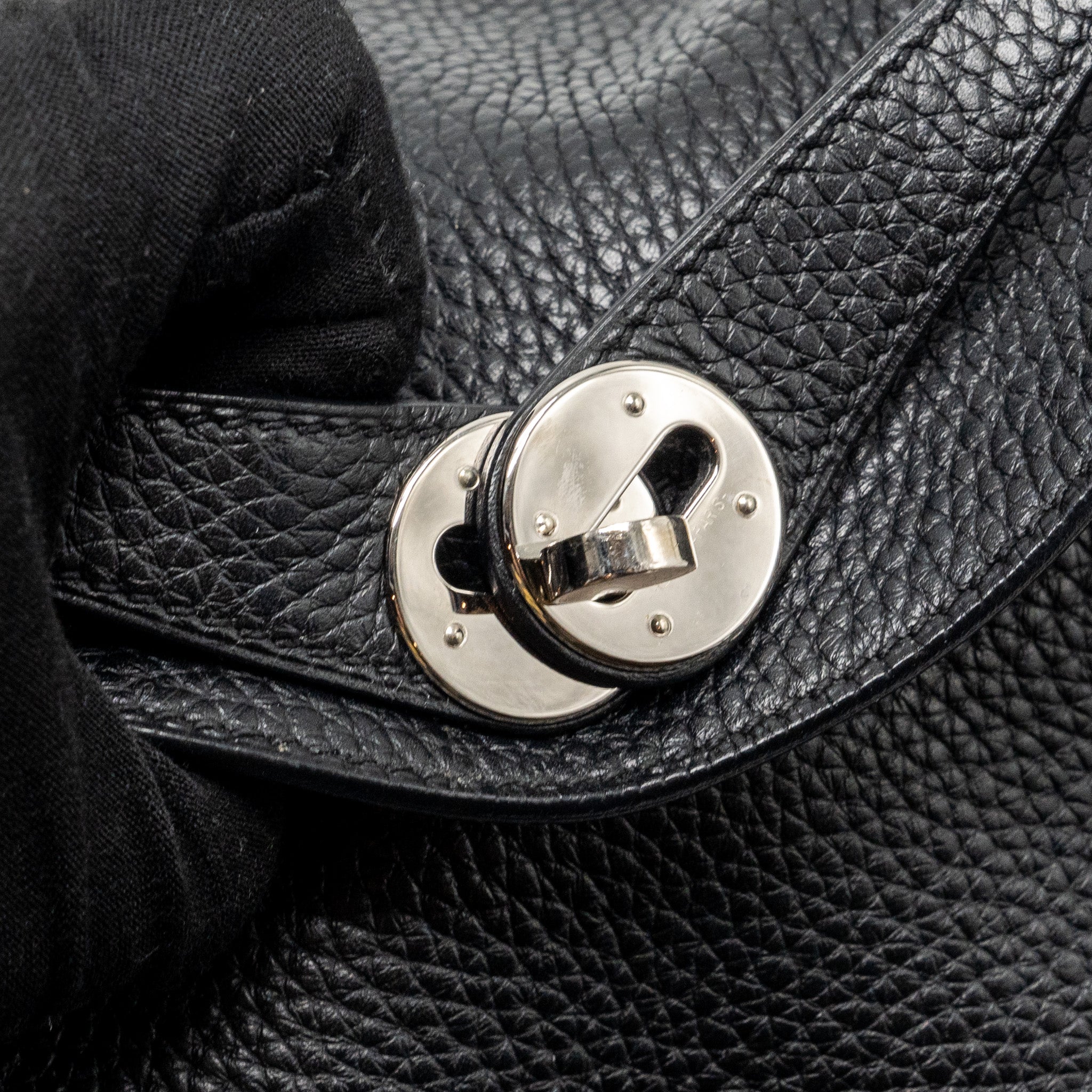 HERMES LINDY 26 CLEMENCE BLACK/TOFFEE SHW