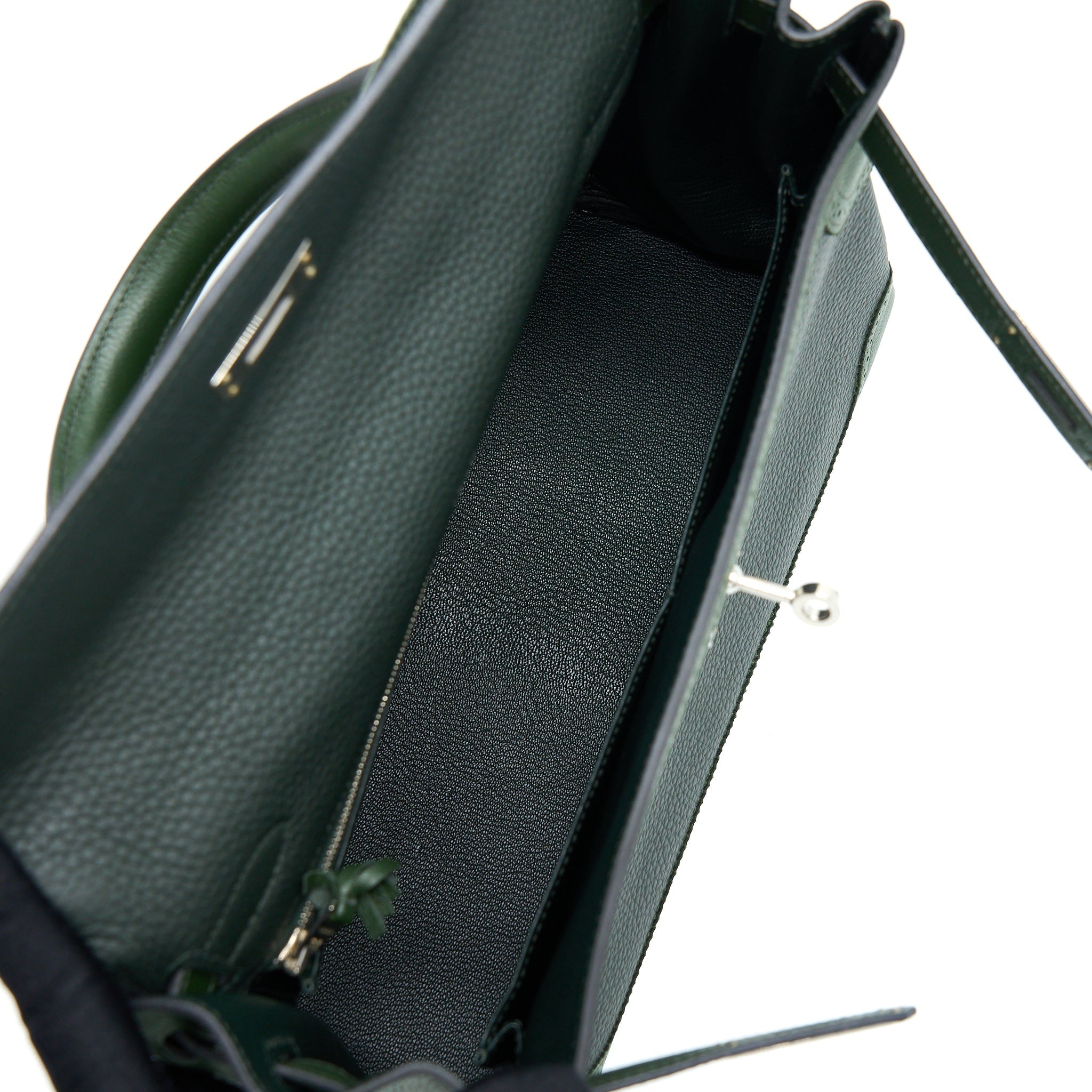 HERMES KELLY 32 GHILLIES CLEMENCE VERT FONCE/VERT ANGLAIS SHW