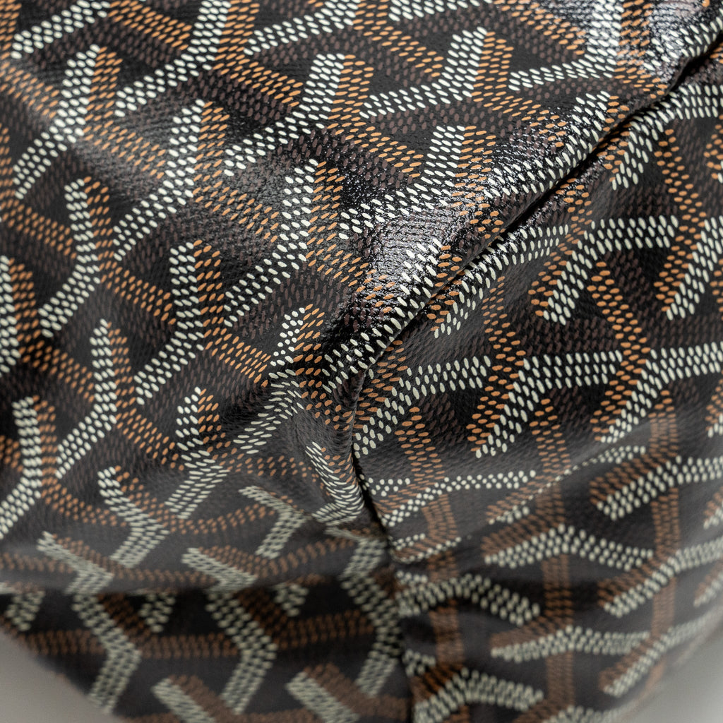 GOYARD SAINT LOUIS TOTE PM GOYARDLINE CANVAS / CALFSKIN BLACK SHW