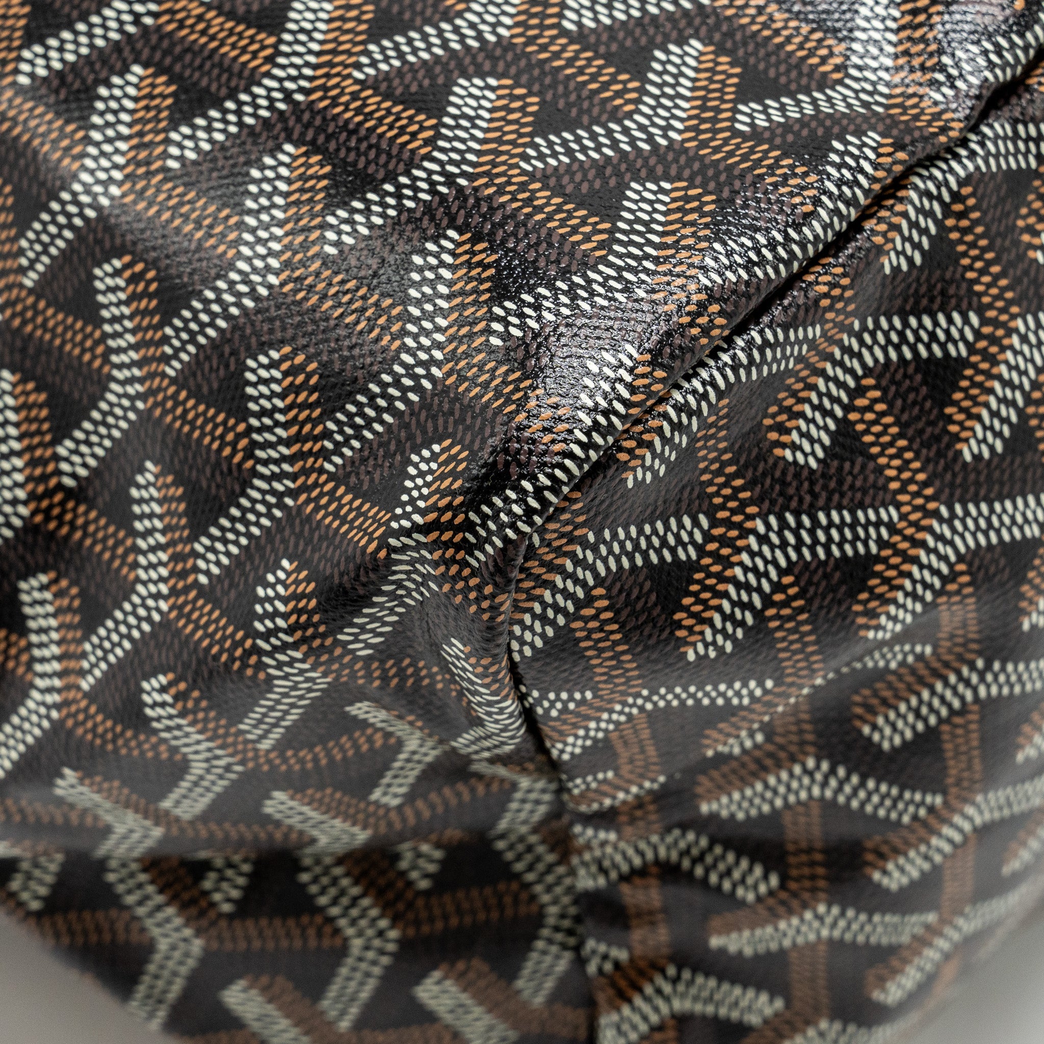 GOYARD SAINT LOUIS TOTE PM GOYARDLINE CANVAS / CALFSKIN BLACK SHW