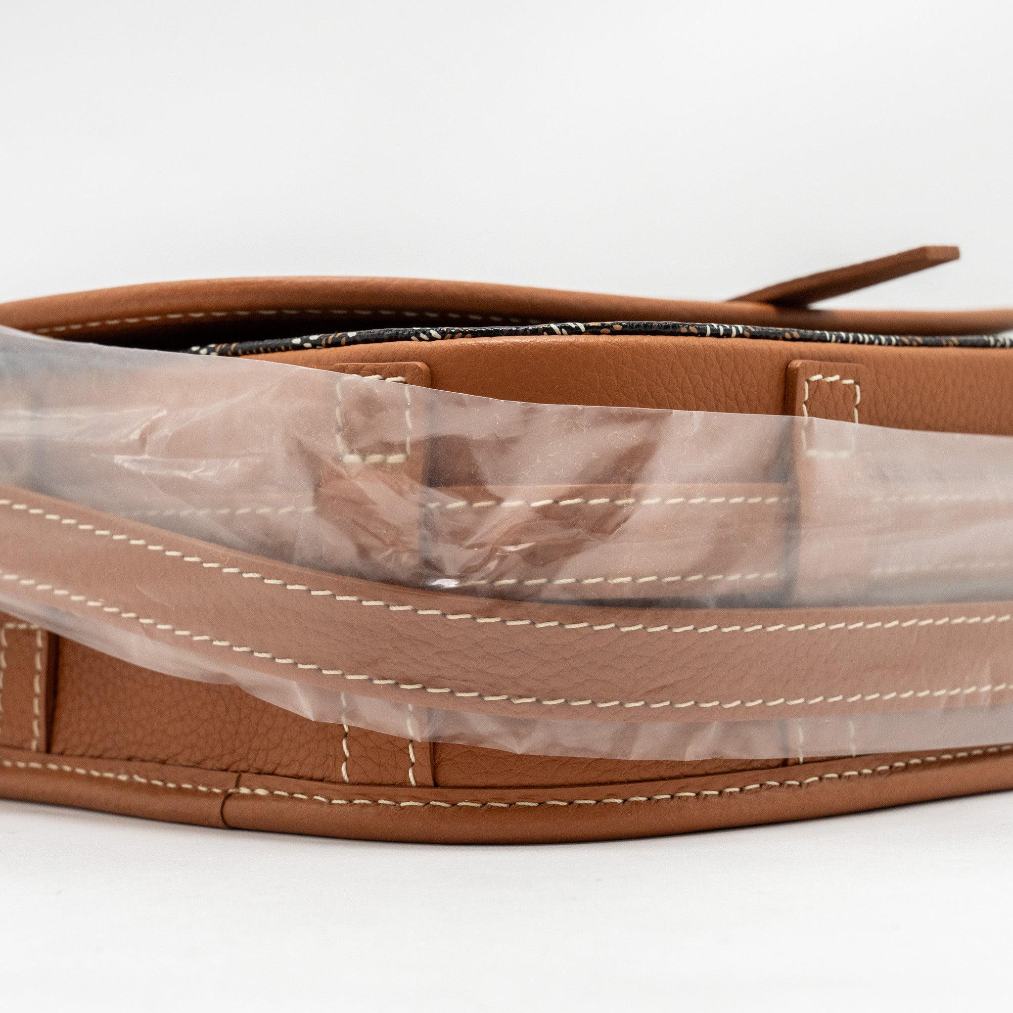 GOYARD BELVEDERE PM MESSENGER  BAG GOYARDLINE CANVAS/CALFSKIN BLACK/TAN SHW