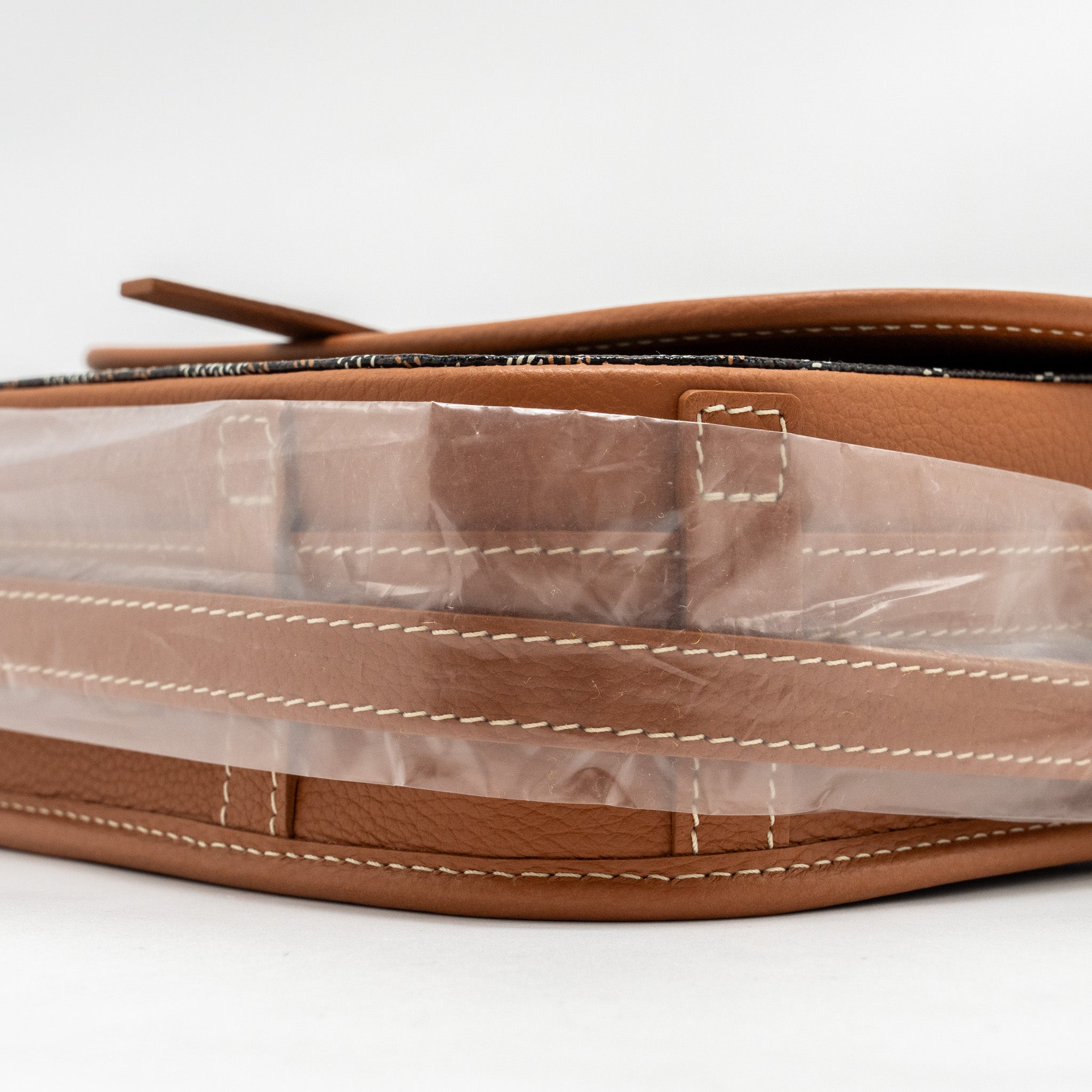 GOYARD BELVEDERE PM MESSENGER  BAG GOYARDLINE CANVAS/CALFSKIN BLACK/TAN SHW