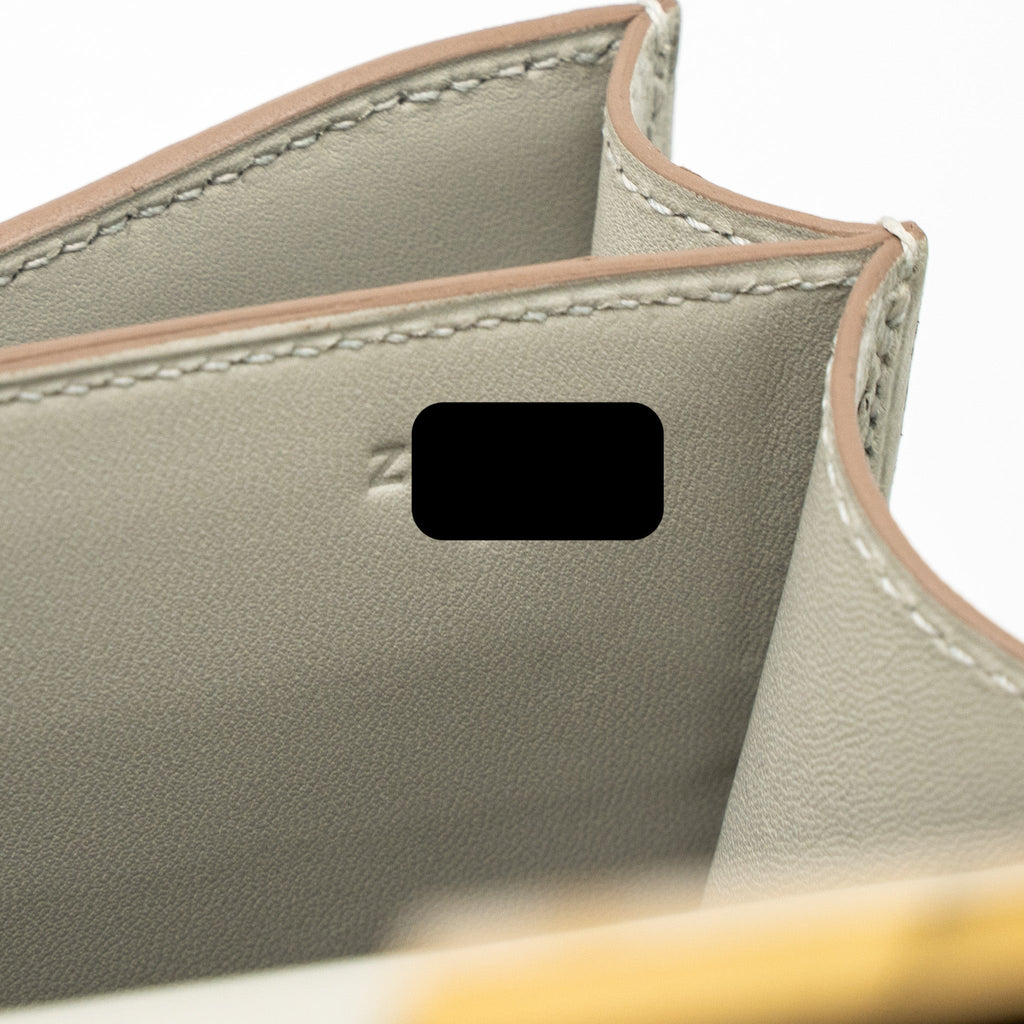 HERMES MINI CONSTANCE OSTRICH GRIS PERLE GHW