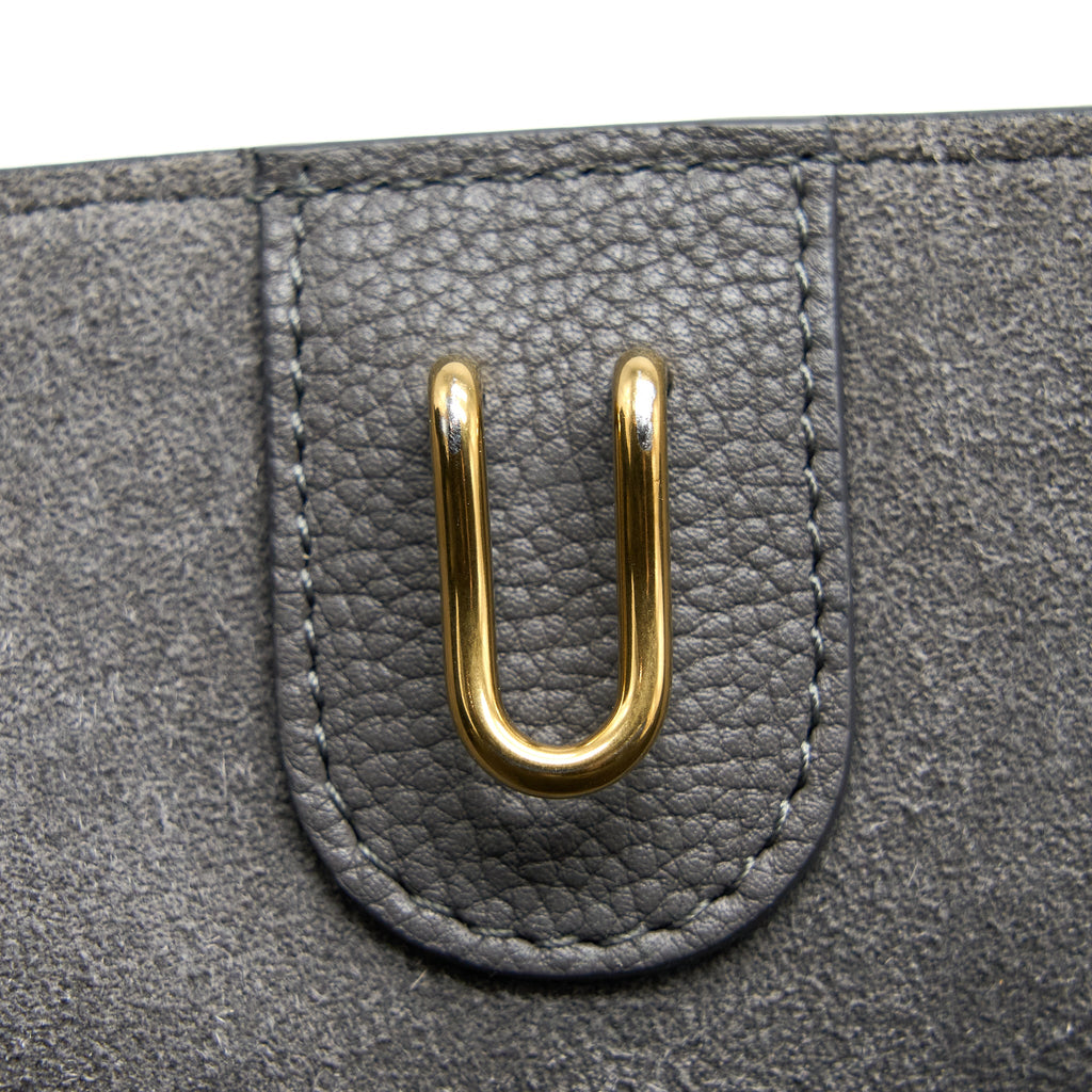 CELINE SANGLE BUCKET BAG GRAINED CALFSKIN GREY GHW