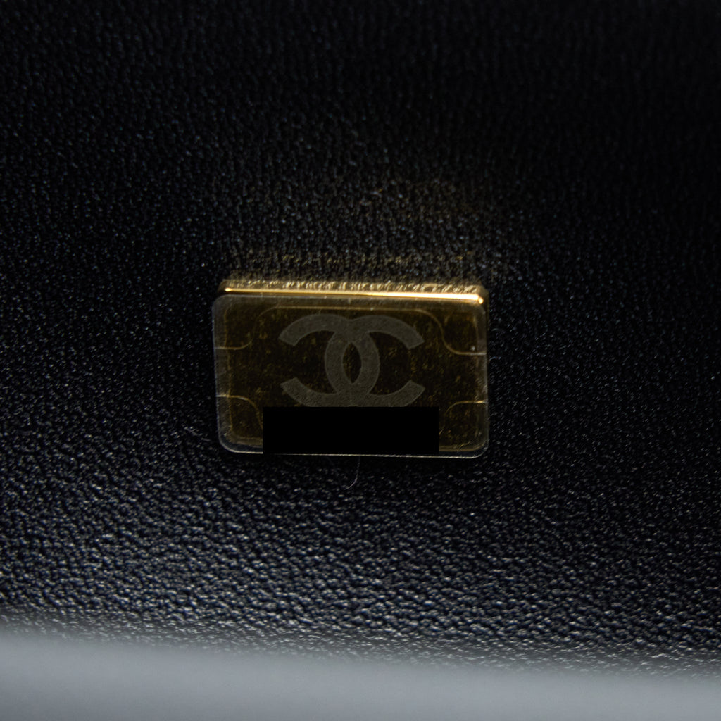 CHANEL SMALL BOY BAG CAVIAR BLACK GHW (MICROCHIP )
