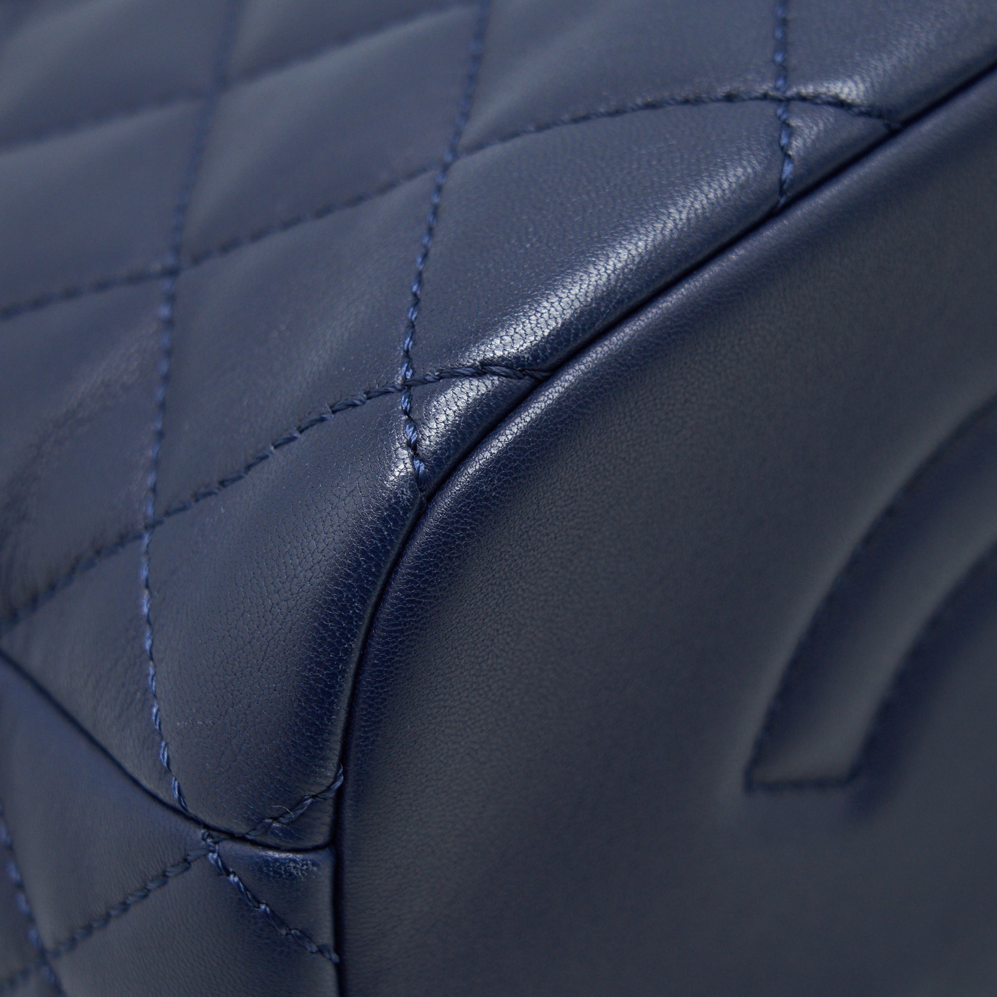 CHANEL QUILTED BACKPACK NAVY BLUE RUTHENIUM SHW