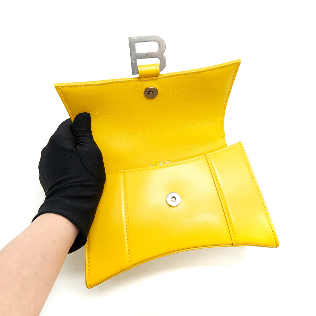 BALENCIAGA HOURGLASS XS TOP HANDLE YELLOW