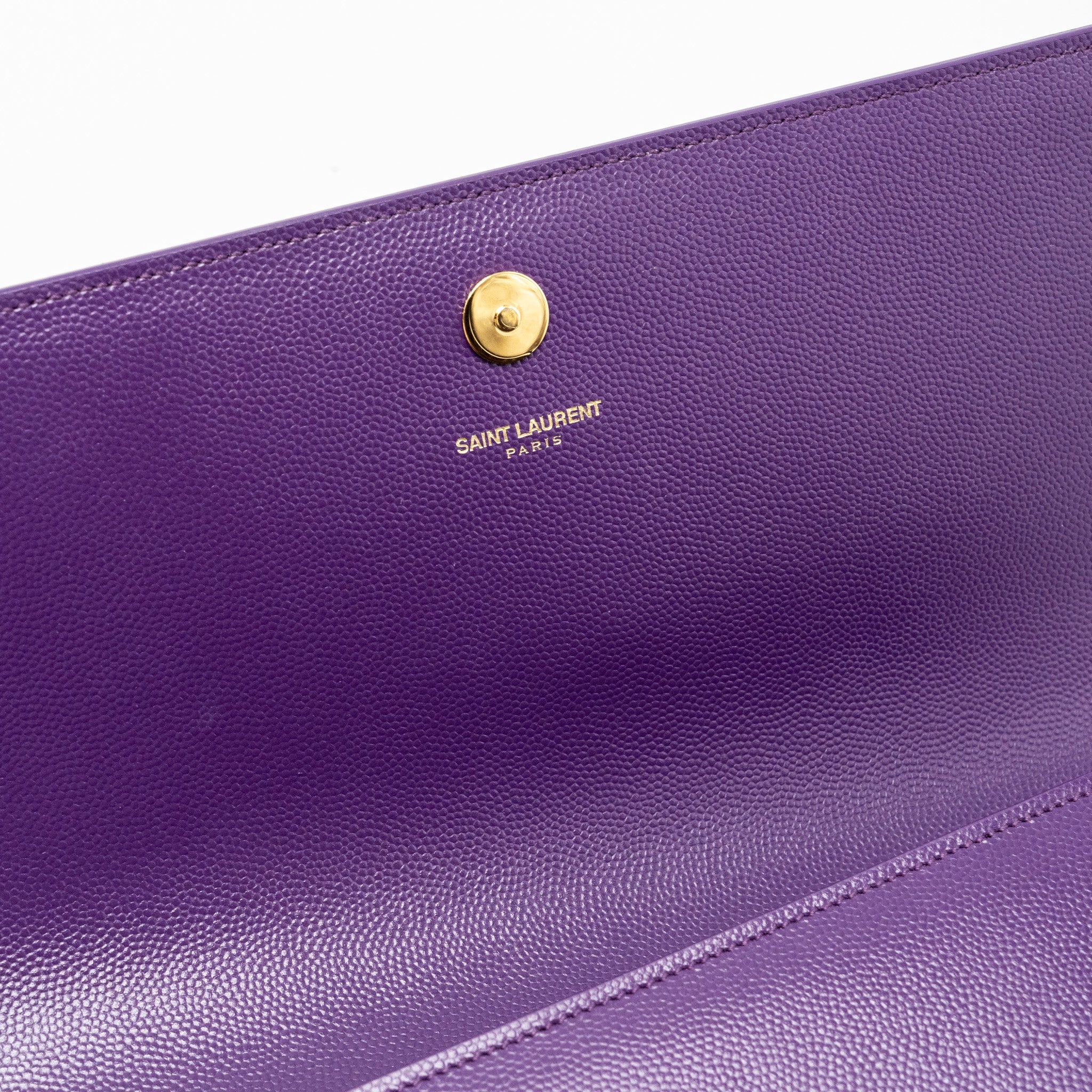 SAINT LAURENT KATE CLUTCH CALFSKIN PURPLE GHW