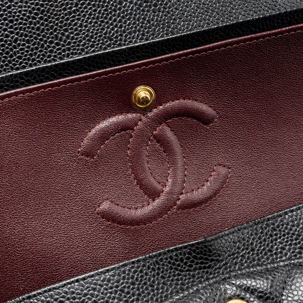 CHANEL SMALL CLASSIC DOUBLE FLAP BAG CAVIAR BLACK GHW