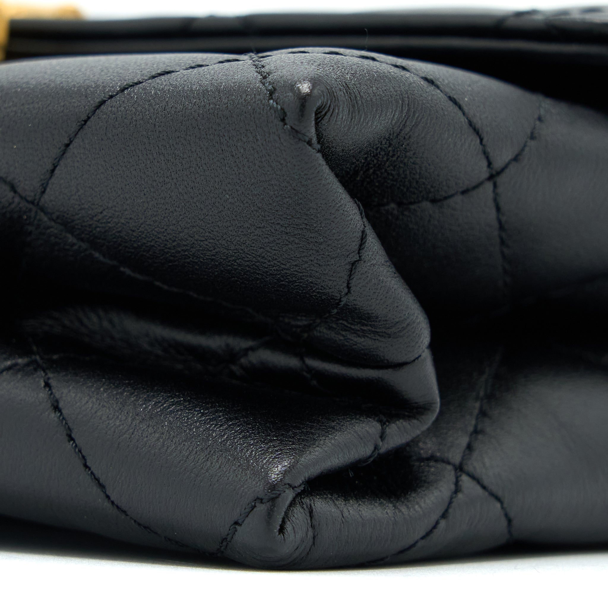 CHANEL 22S SEASONAL FLAP BAG CALFSKIN BLACK BRUSHED GHW