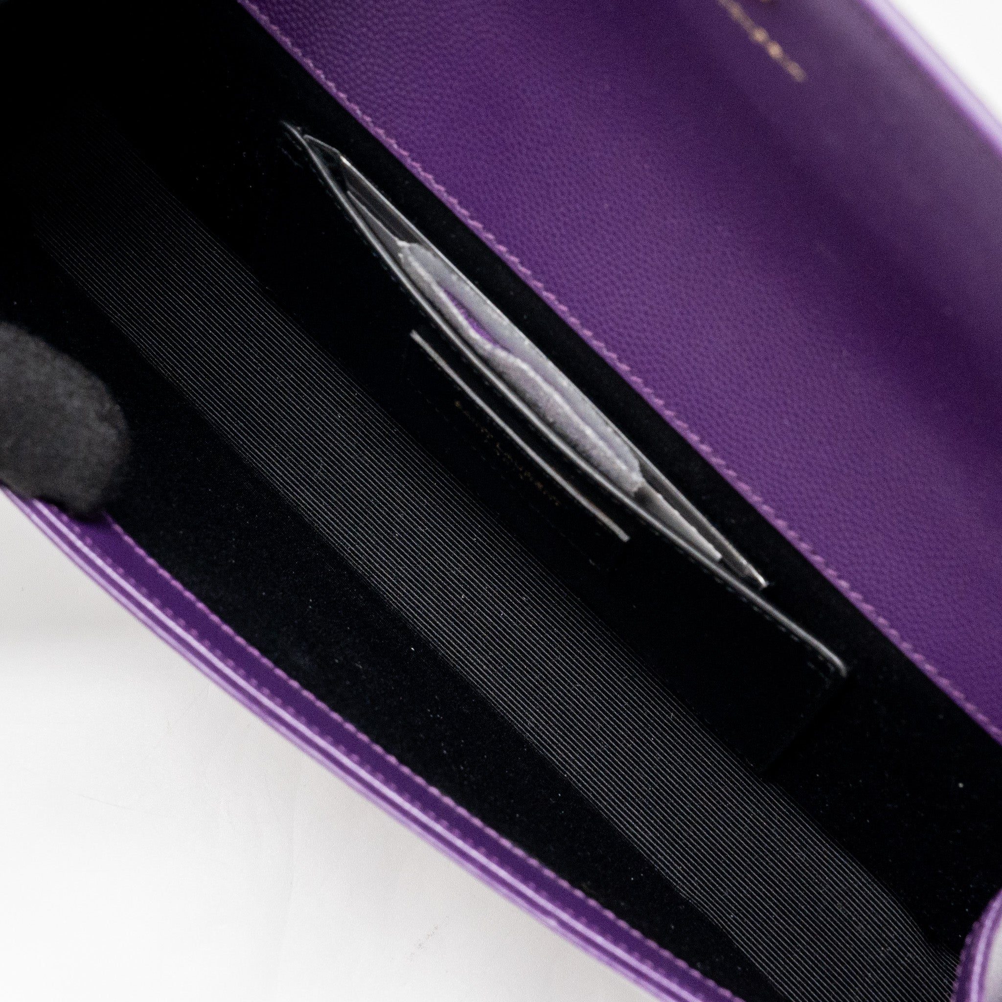 SAINT LAURENT KATE CLUTCH CALFSKIN PURPLE GHW