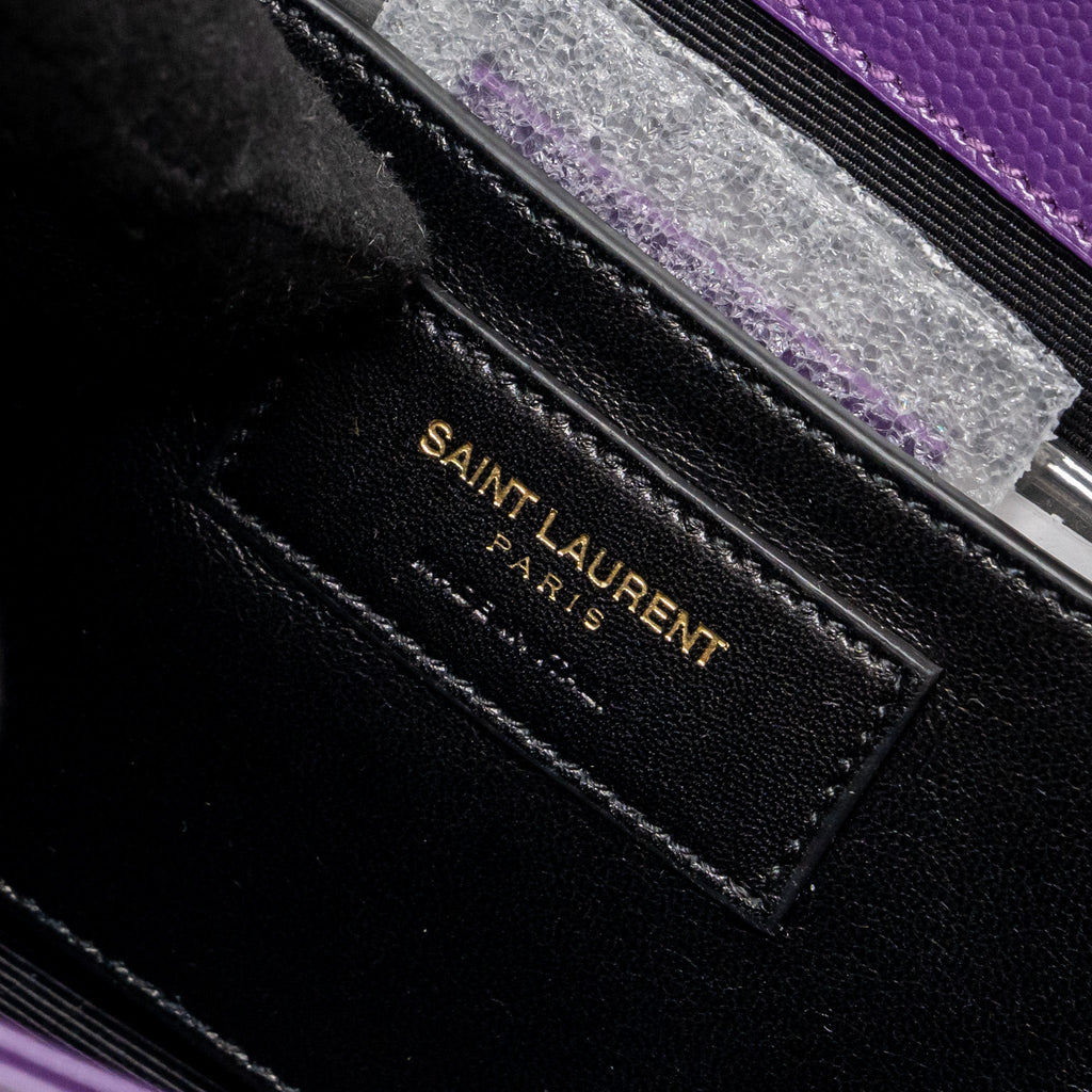 SAINT LAURENT KATE CLUTCH CALFSKIN PURPLE GHW