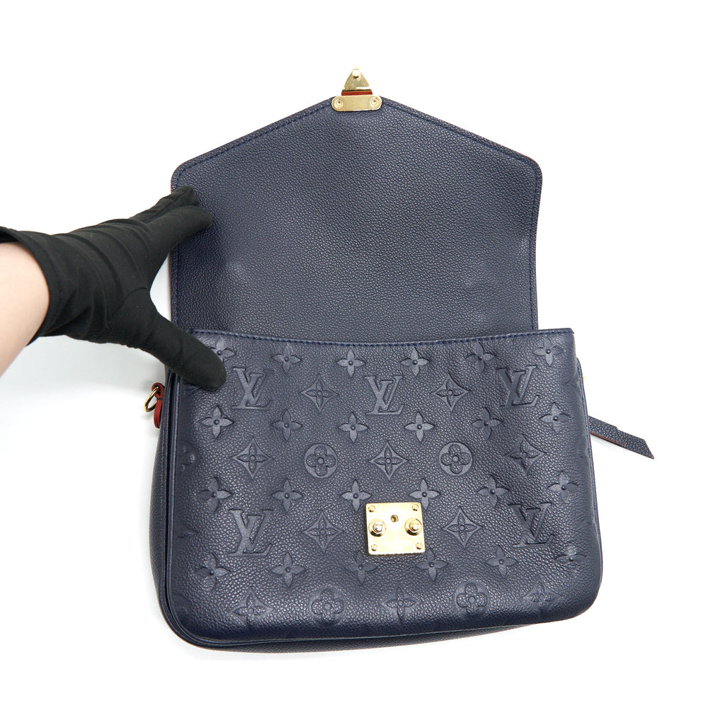 LOUIS VUITTON POCHETTE METIS MARINE ROUGE MONOGRAM EMPREINTE LEATHER