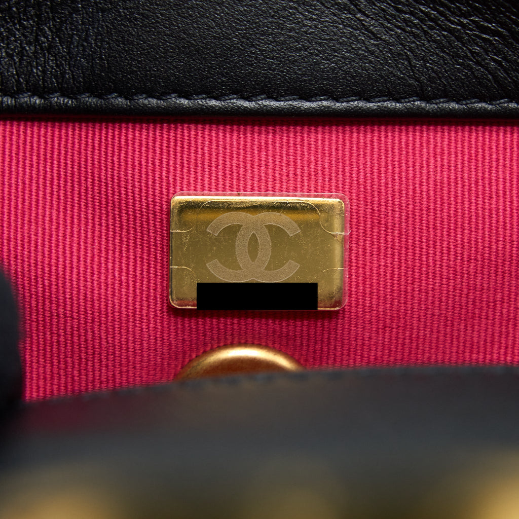 CHANEL 22S SEASONAL FLAP BAG CALFSKIN BLACK BRUSHED GHW