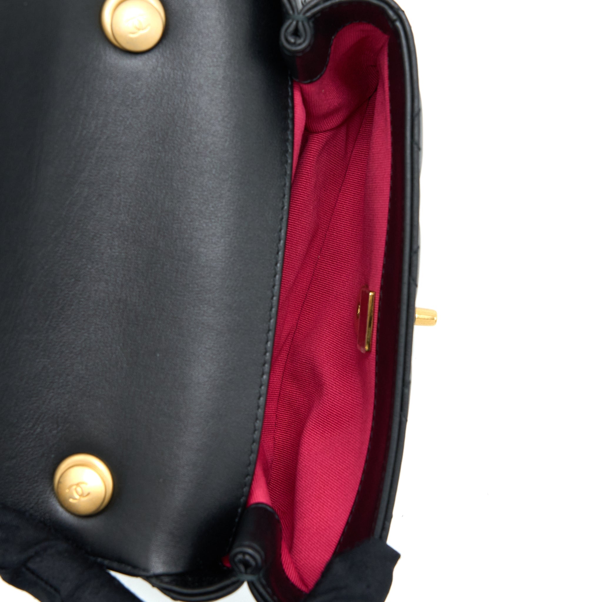 CHANEL 22S SEASONAL FLAP BAG CALFSKIN BLACK BRUSHED GHW