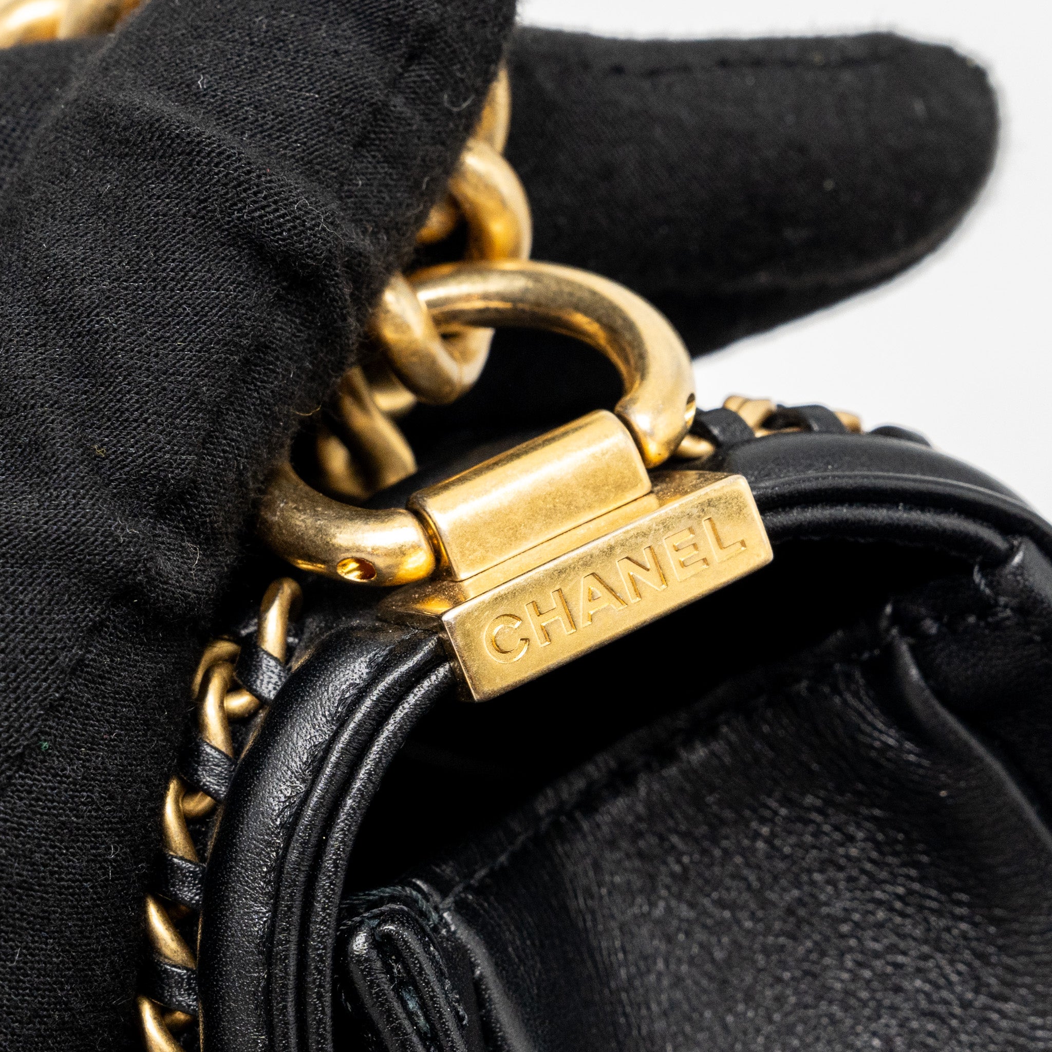 CHANEL TOP HANDLE SMALL BOY BAG LIMITED EDITION CALFSKIN BLACK GHW(MICROCHIP)
