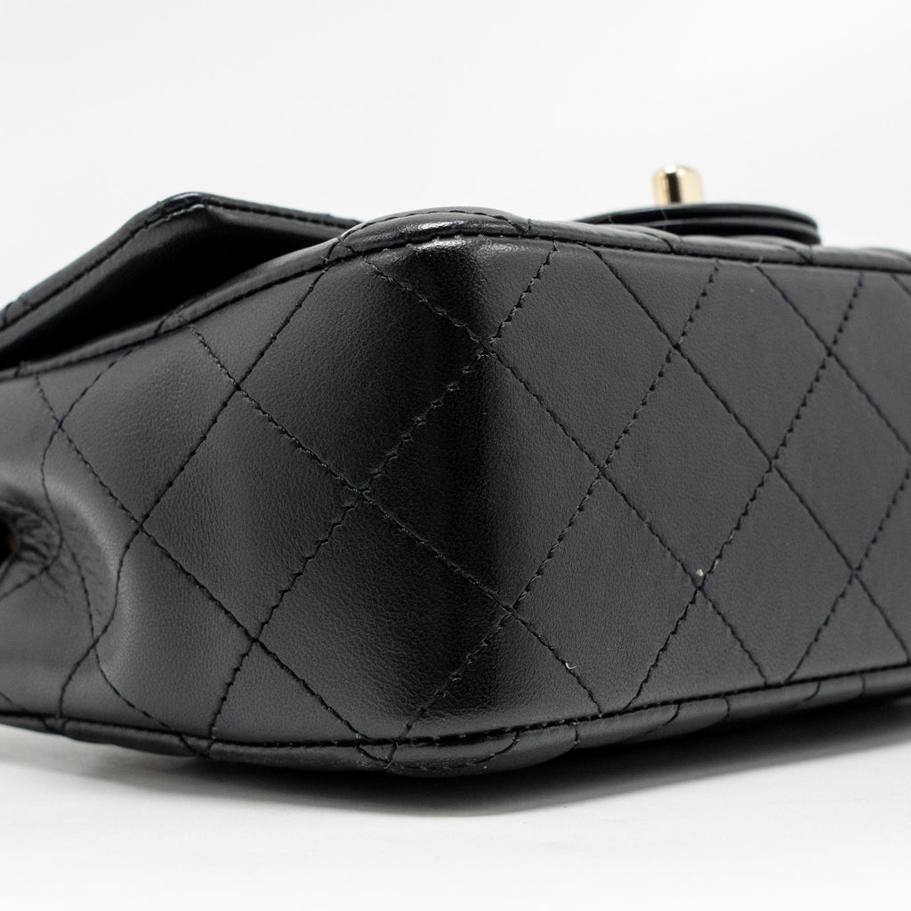 CHANEL MINI RECTANGULAR FLAP BAG LAMBSKIN BLACK LGHW