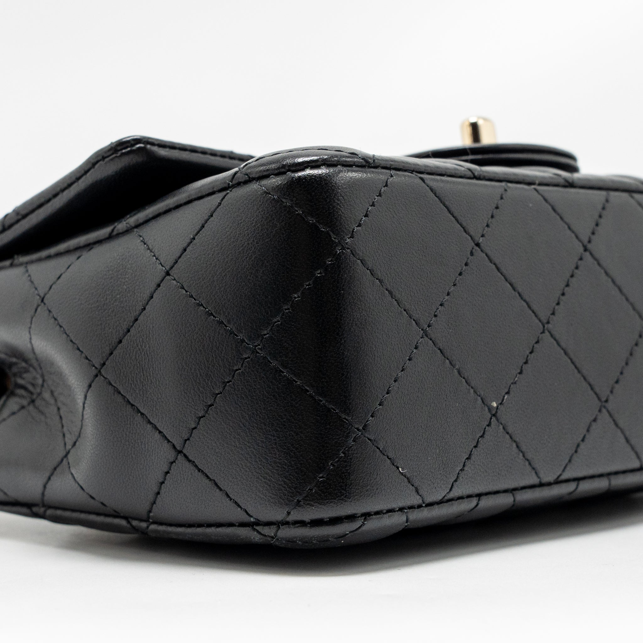 CHANEL MINI RECTANGULAR FLAP BAG LAMBSKIN BLACK LGHW