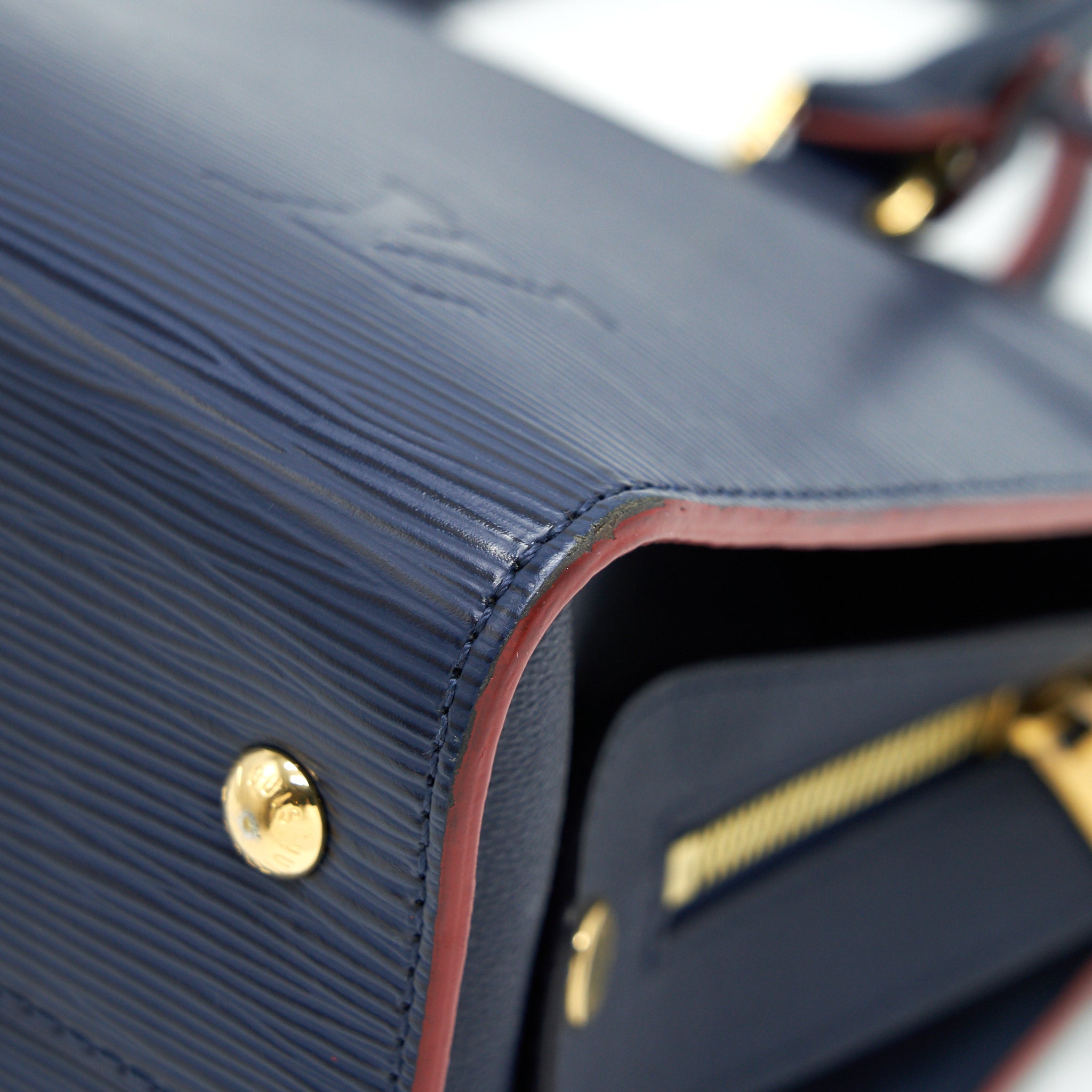 LOUIS VUITTON EPI LEATHER TOTE BAG NAVY